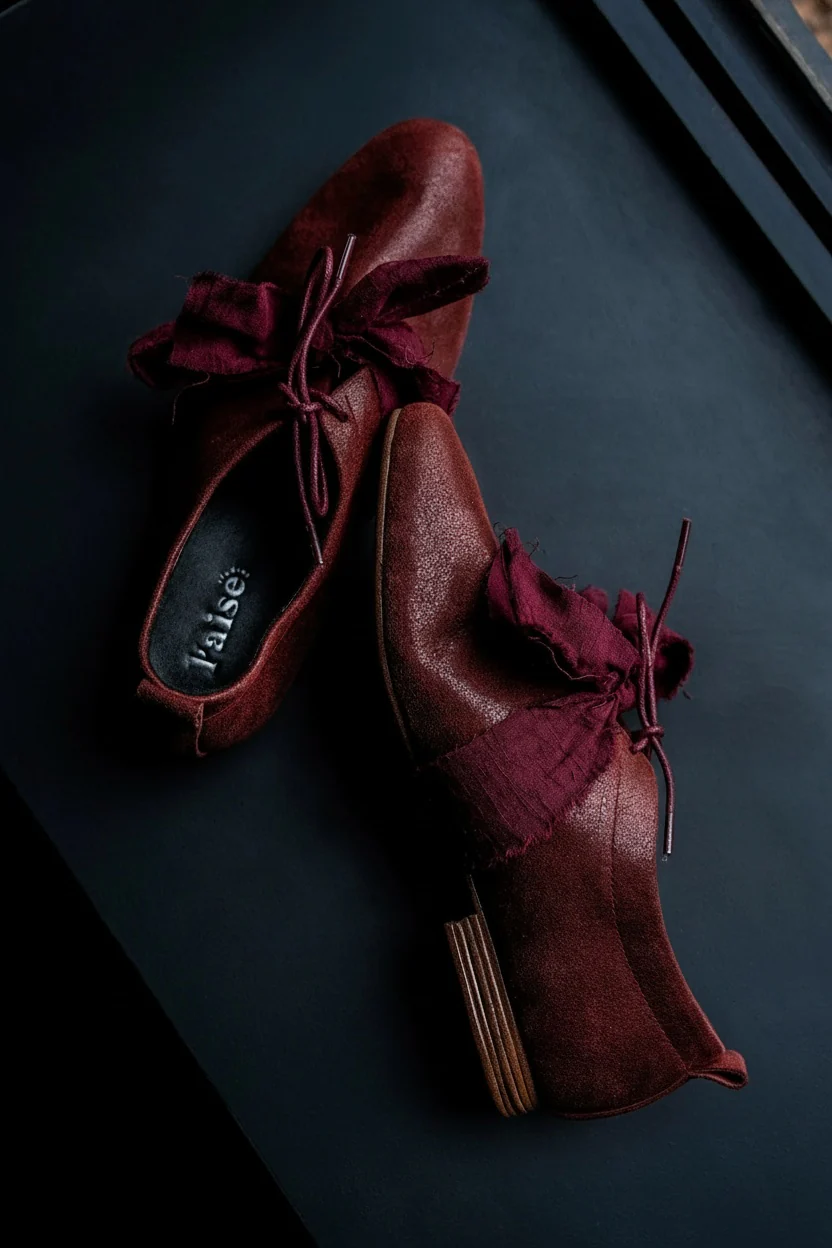 Ribbon-Lace Reverse Suede Oxfords - Image 5