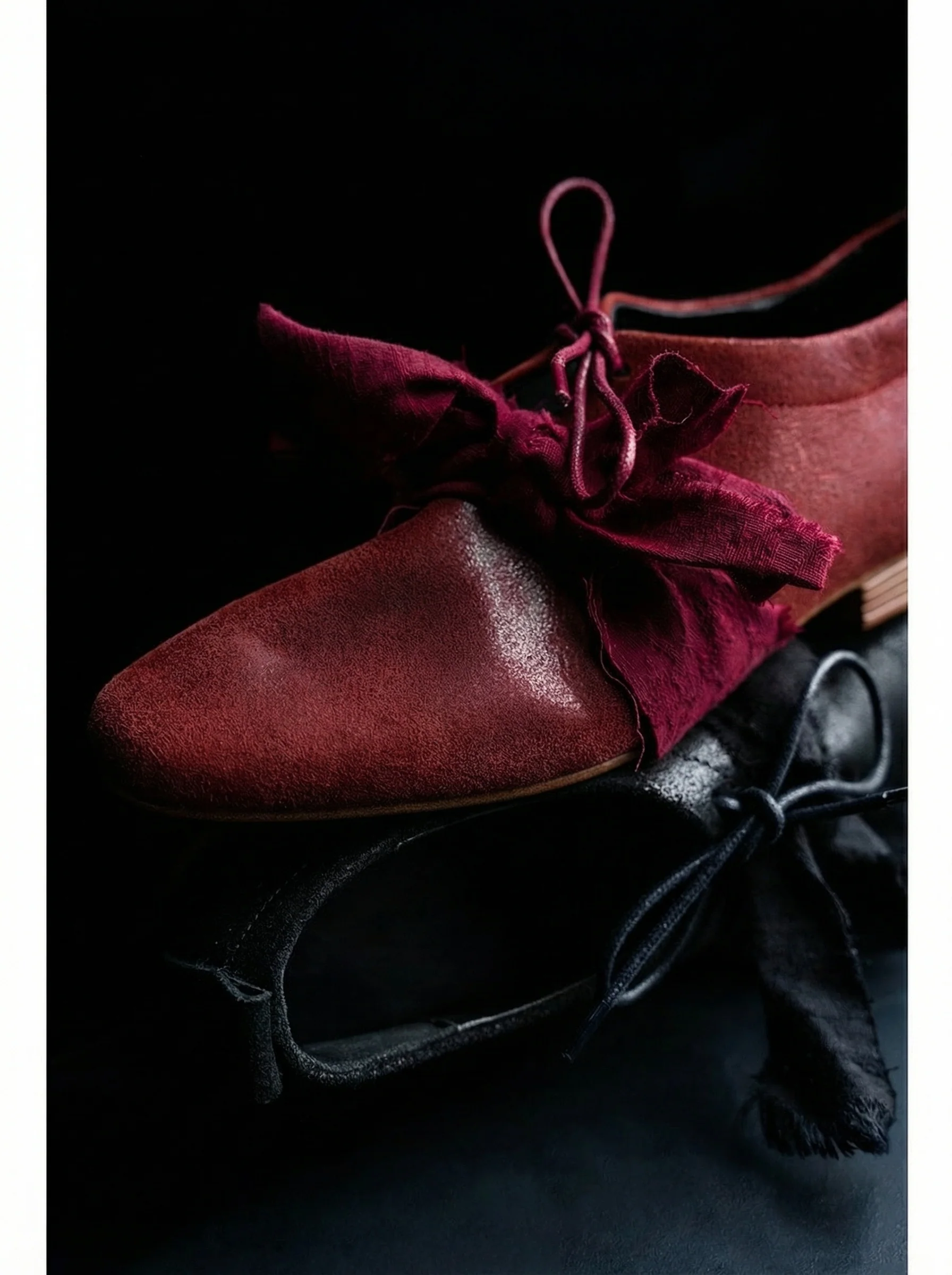 Ribbon-Lace Reverse Suede Oxfords - Image 7
