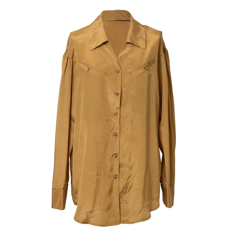 Rimless Minimalist V-Neck Blouse - Image 7