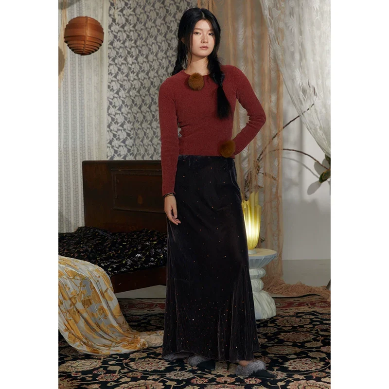 Rimless Velvet Skirt - Image 3