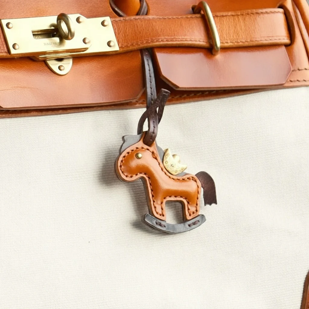 Rocking Horse Leather Keychain - Image 3