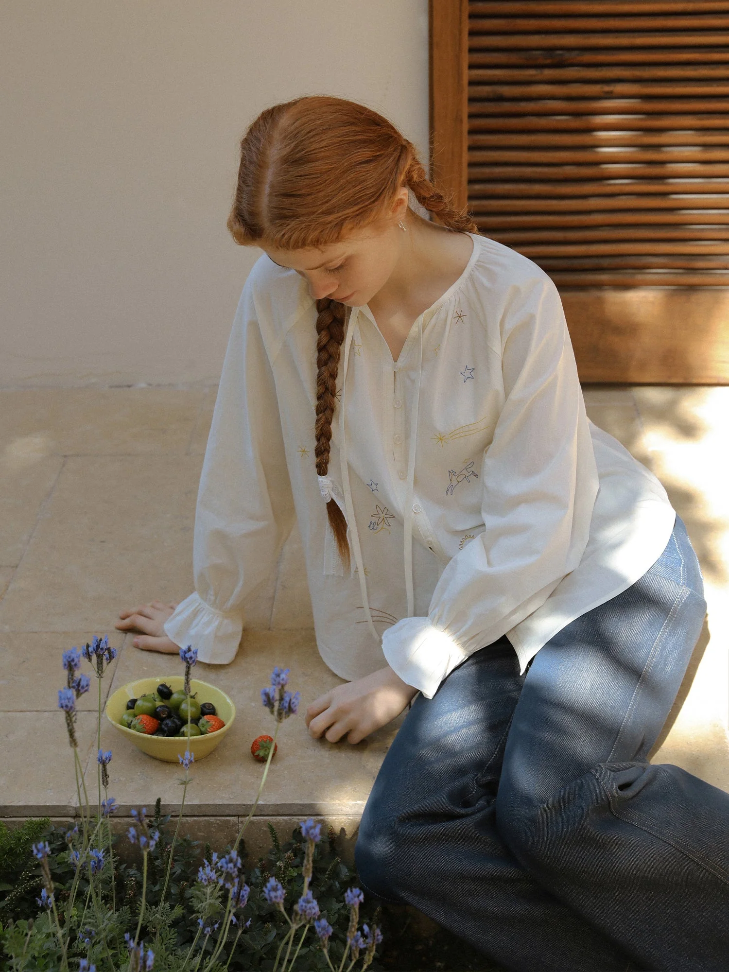 Romantic Starry Embroidered Shirt - Image 3