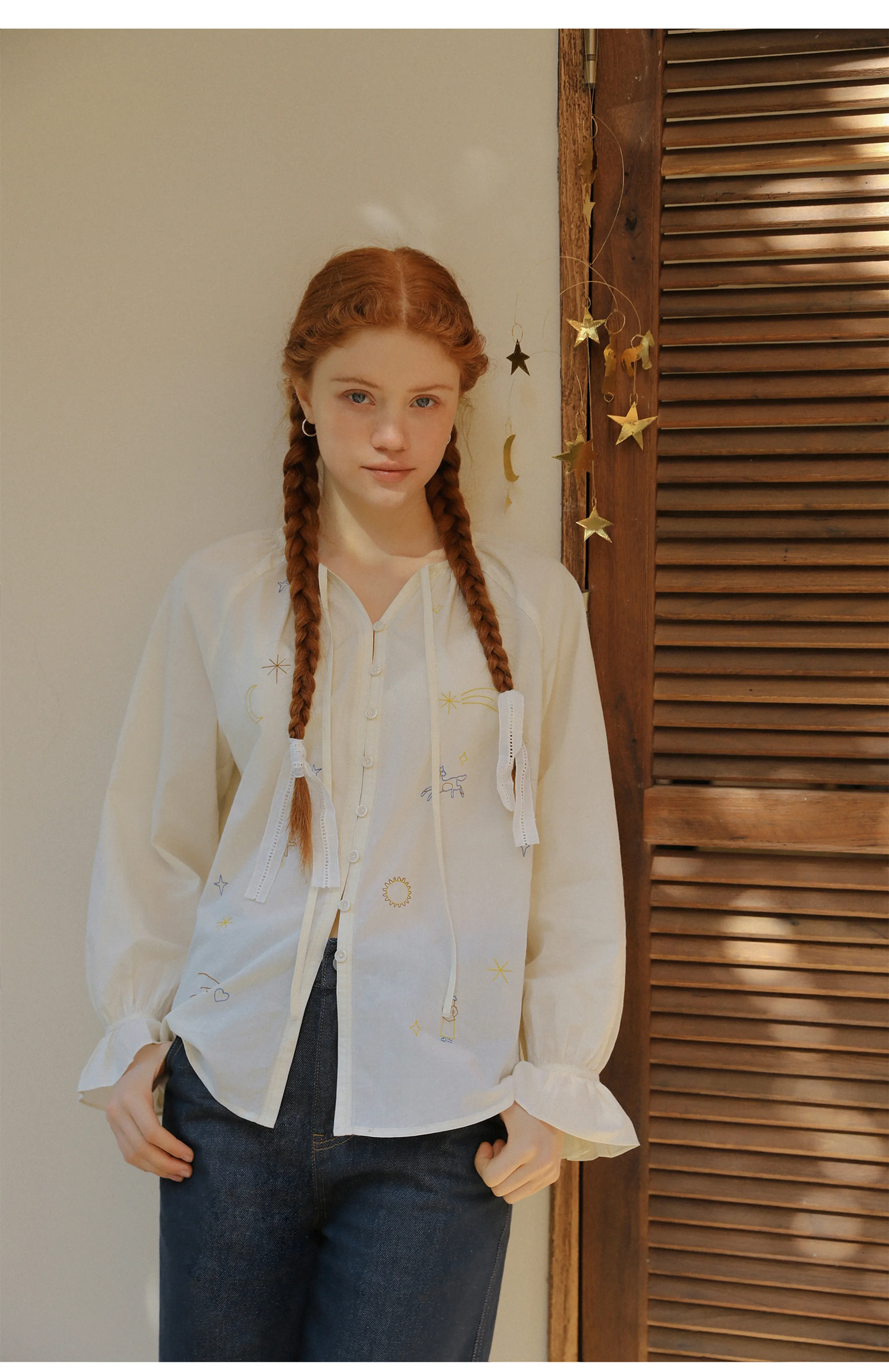 Romantic Starry Embroidered Shirt - Image 4