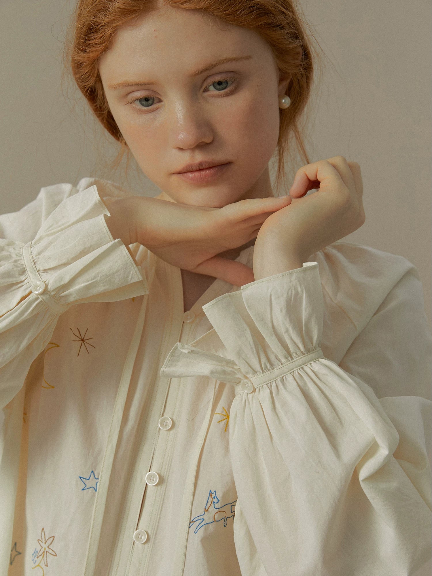 Romantic Starry Embroidered Shirt - Image 6
