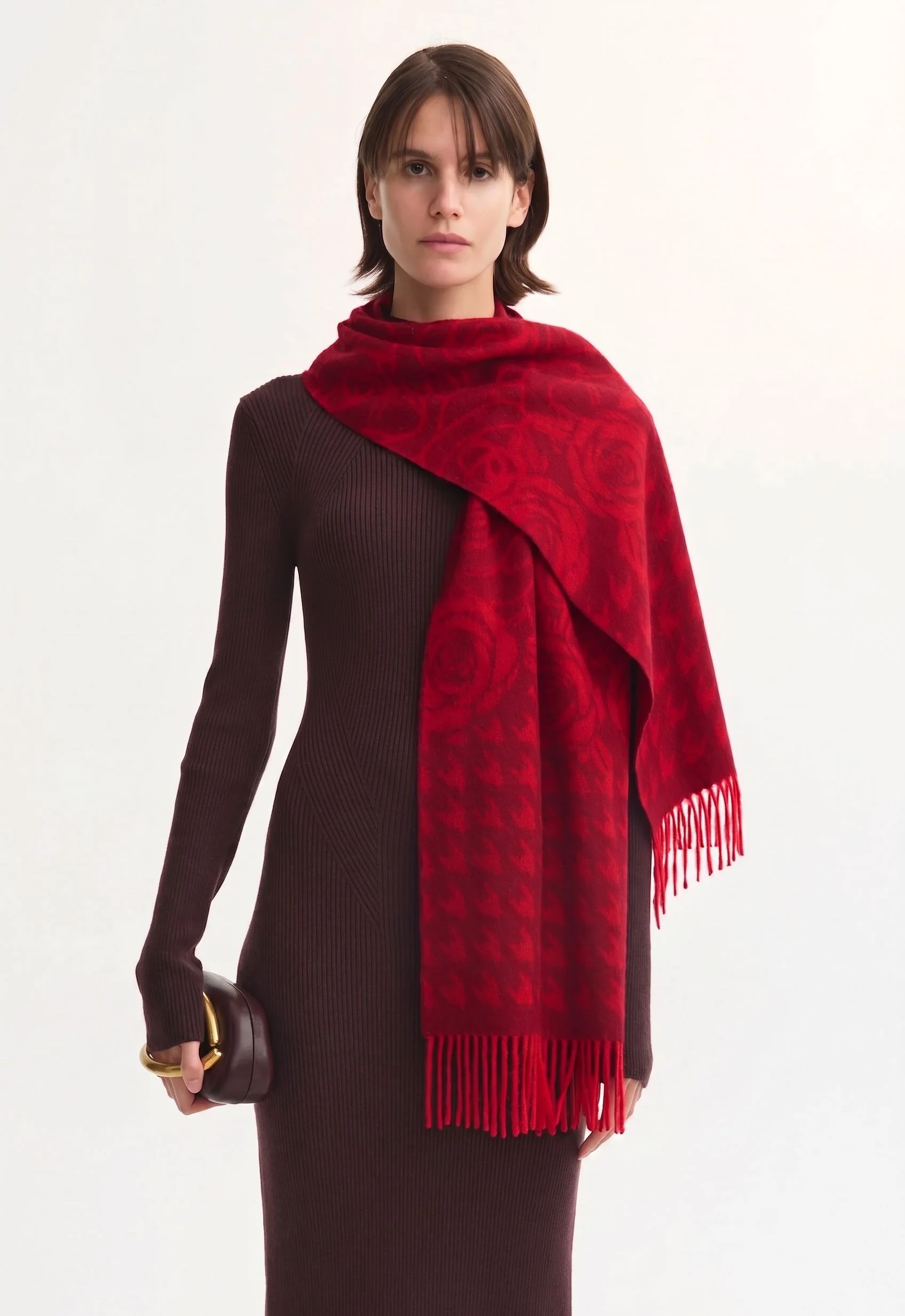 Rose Jacquard Scarf