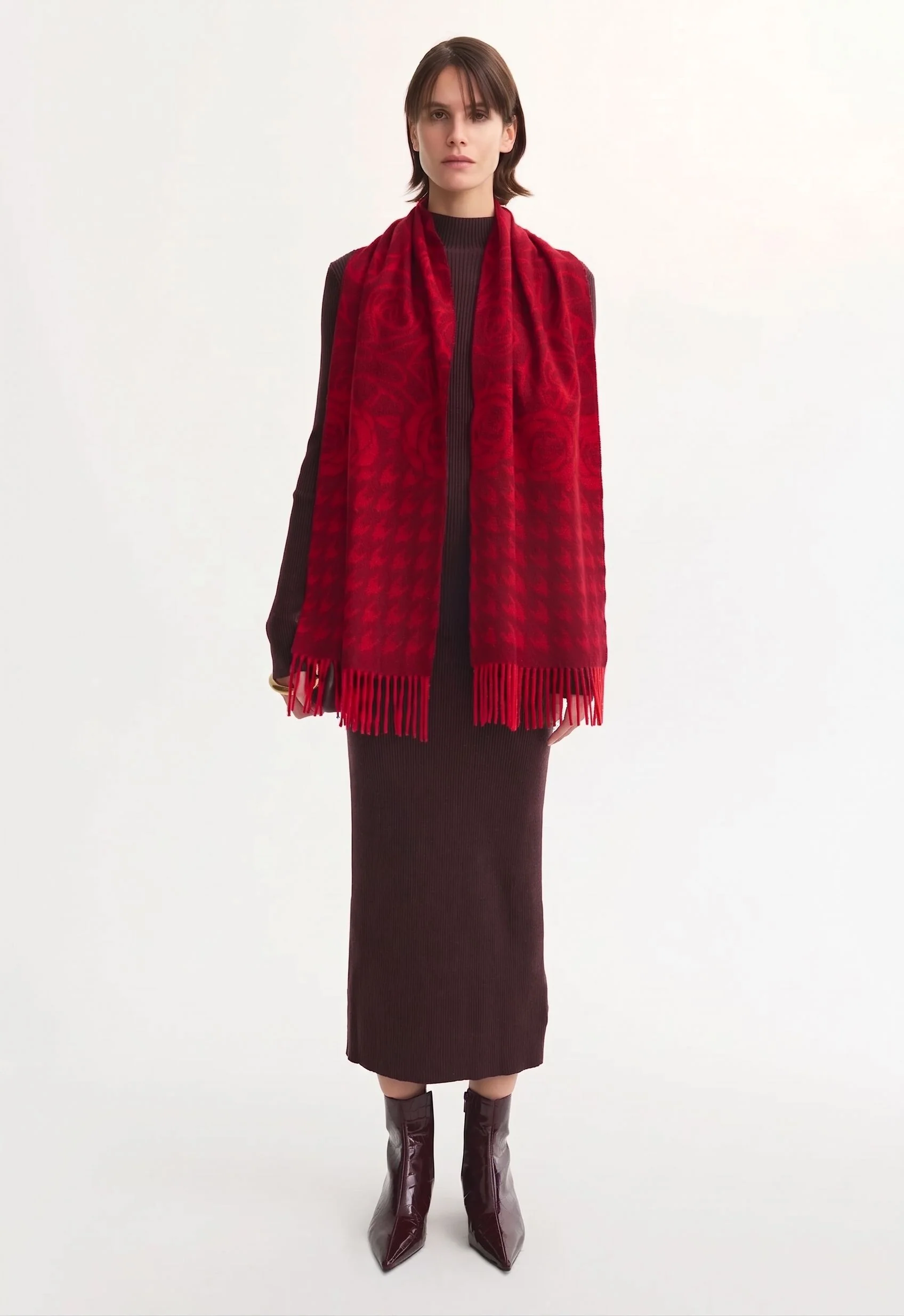 Rose Jacquard Scarf - Image 2