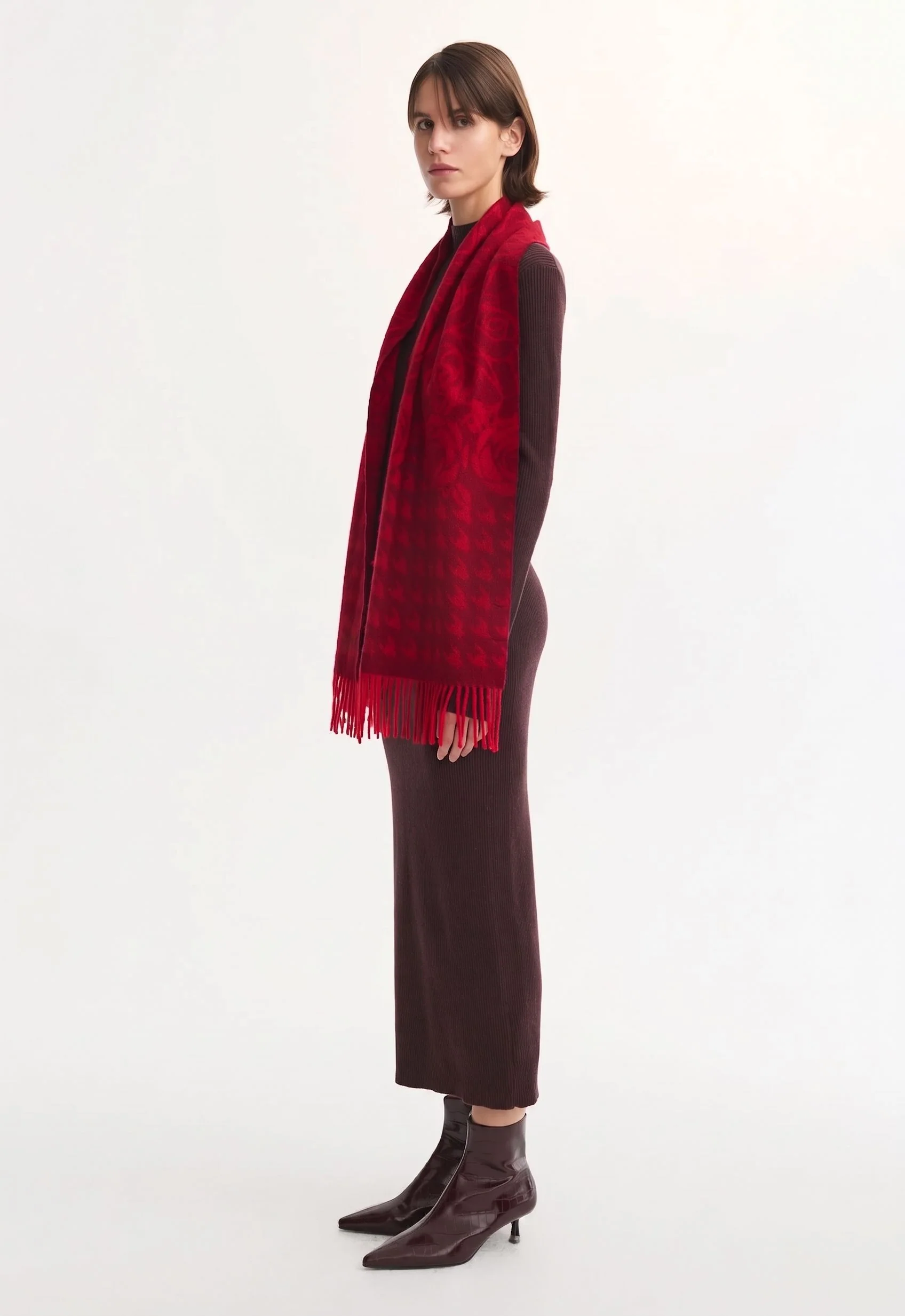 Rose Jacquard Scarf - Image 4