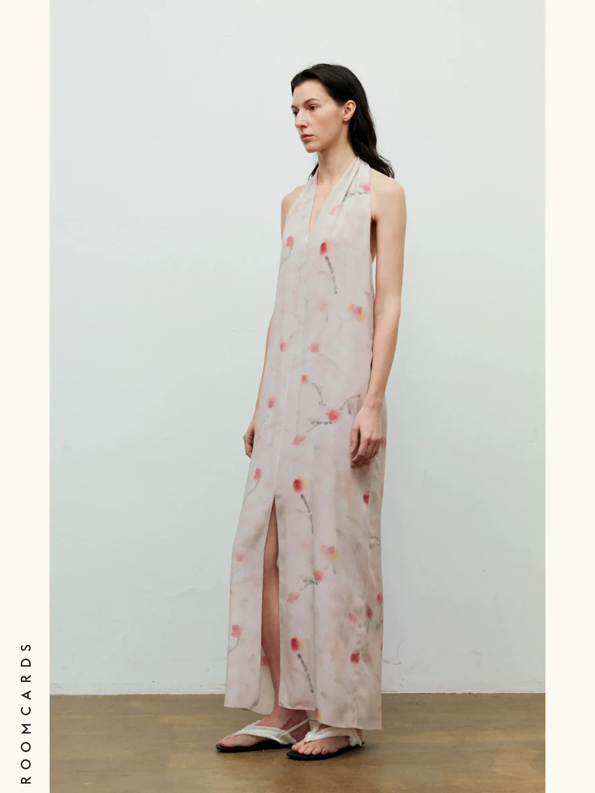 Rose-Print Silk Halter Dress - Image 2