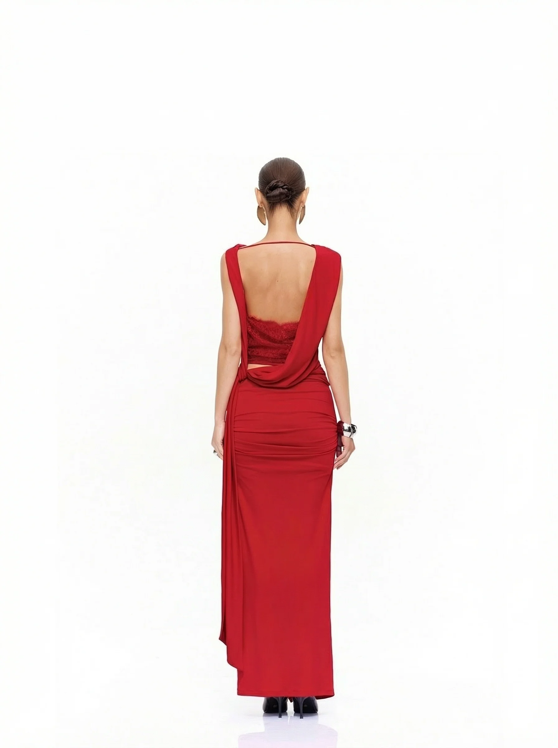 Rosette Wrap Skirt Set - Image 4