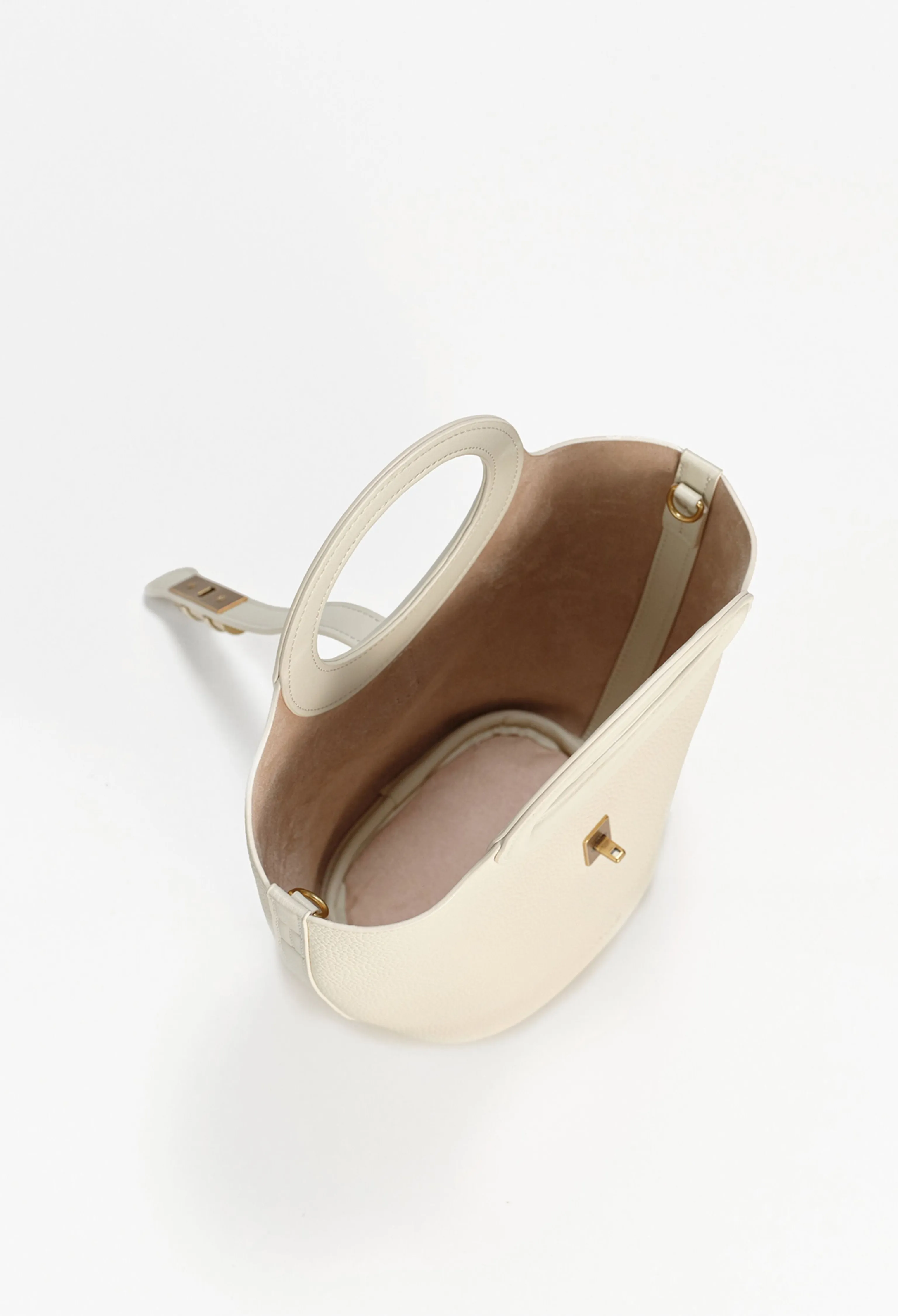 Round-Handle Cowhide Bucket Bag - Image 7