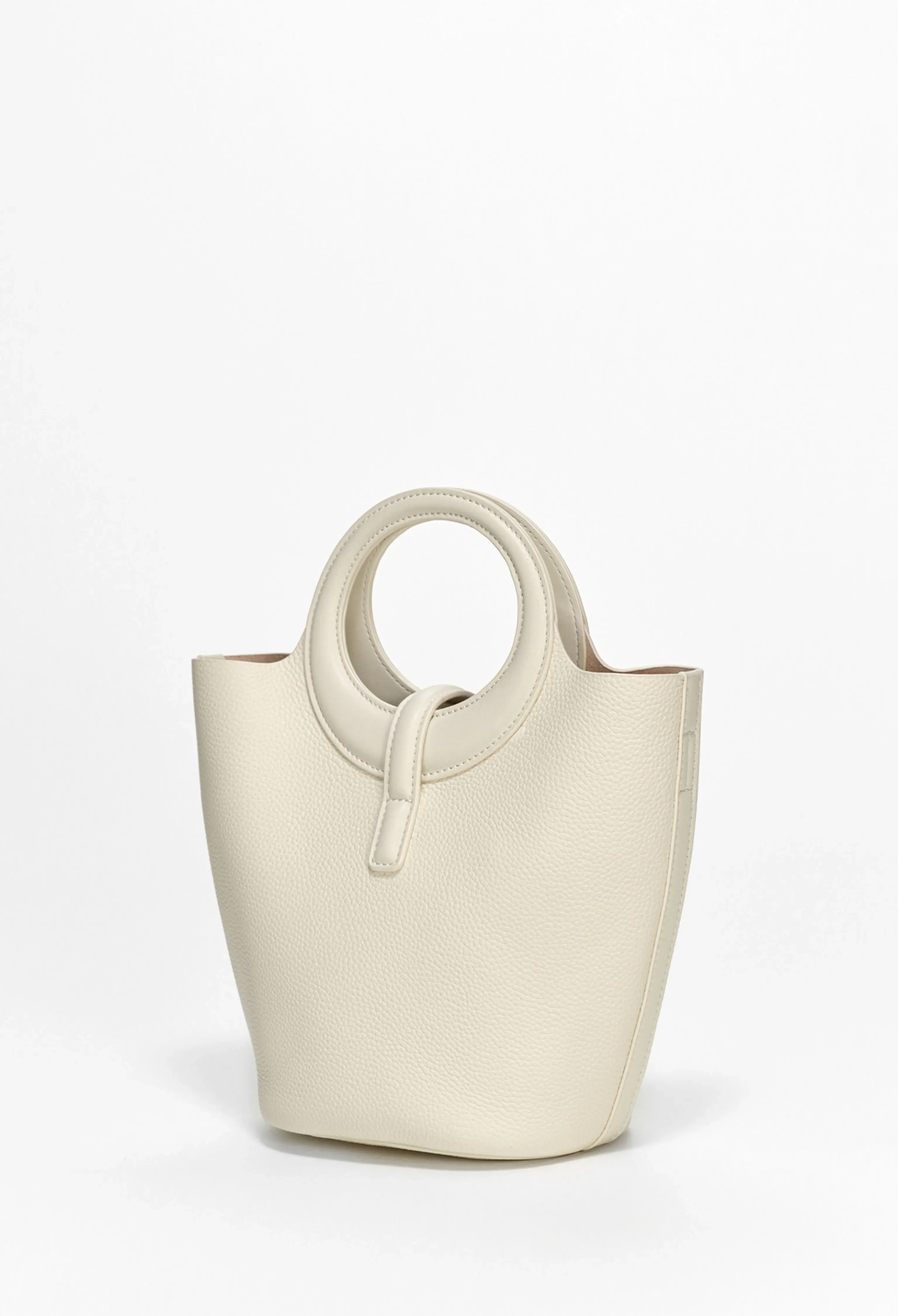 Round-Handle Cowhide Bucket Bag - Image 8