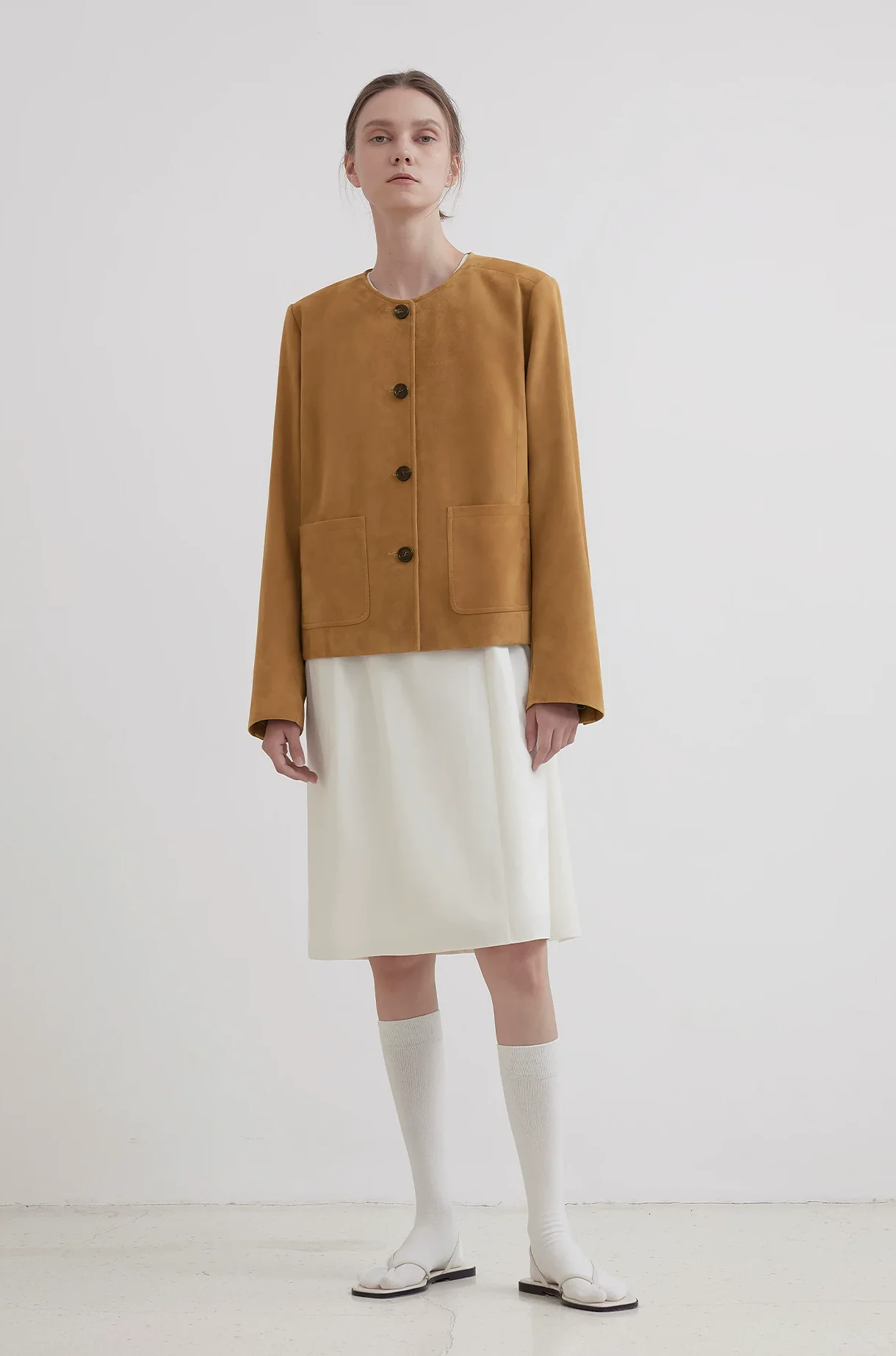 Round-Neck Button Jacket - Image 2