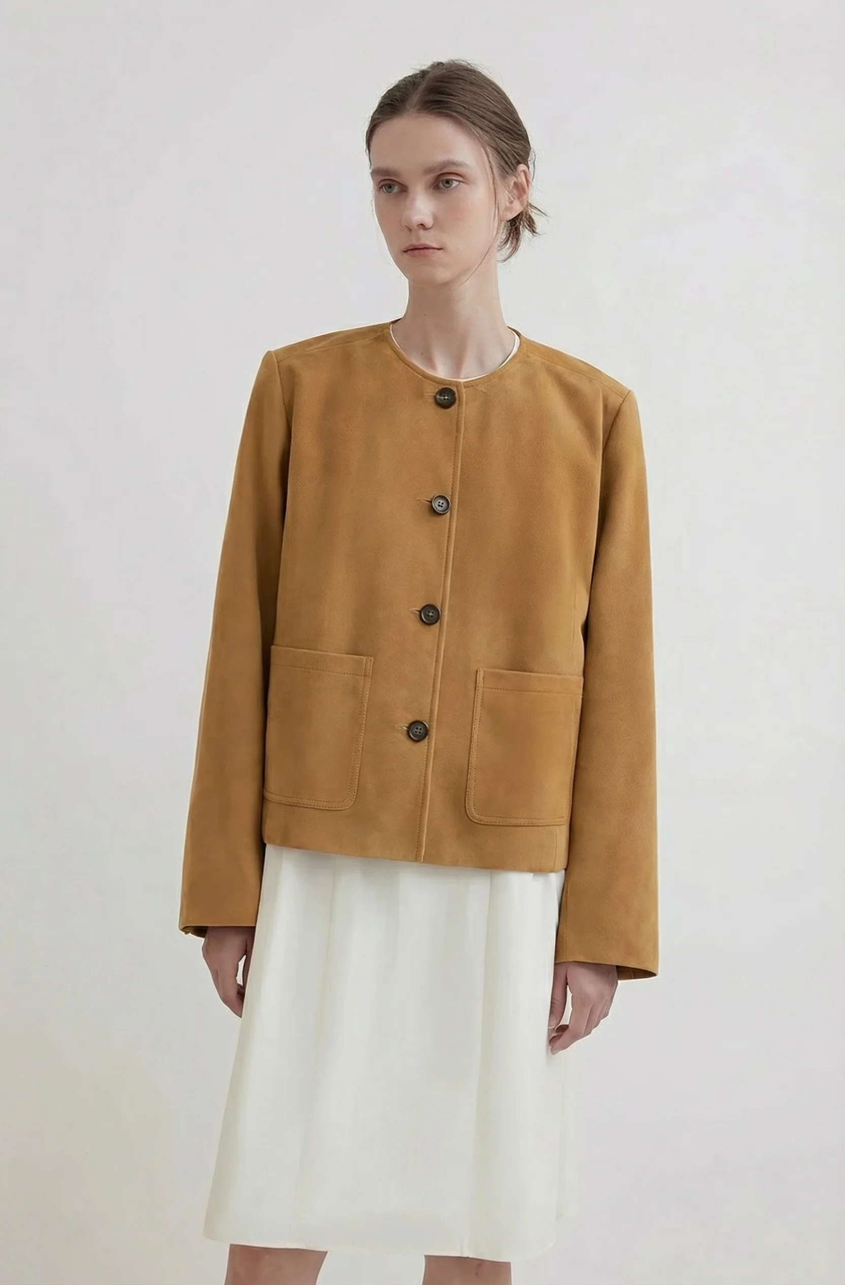 Round-Neck Button Jacket - Image 4