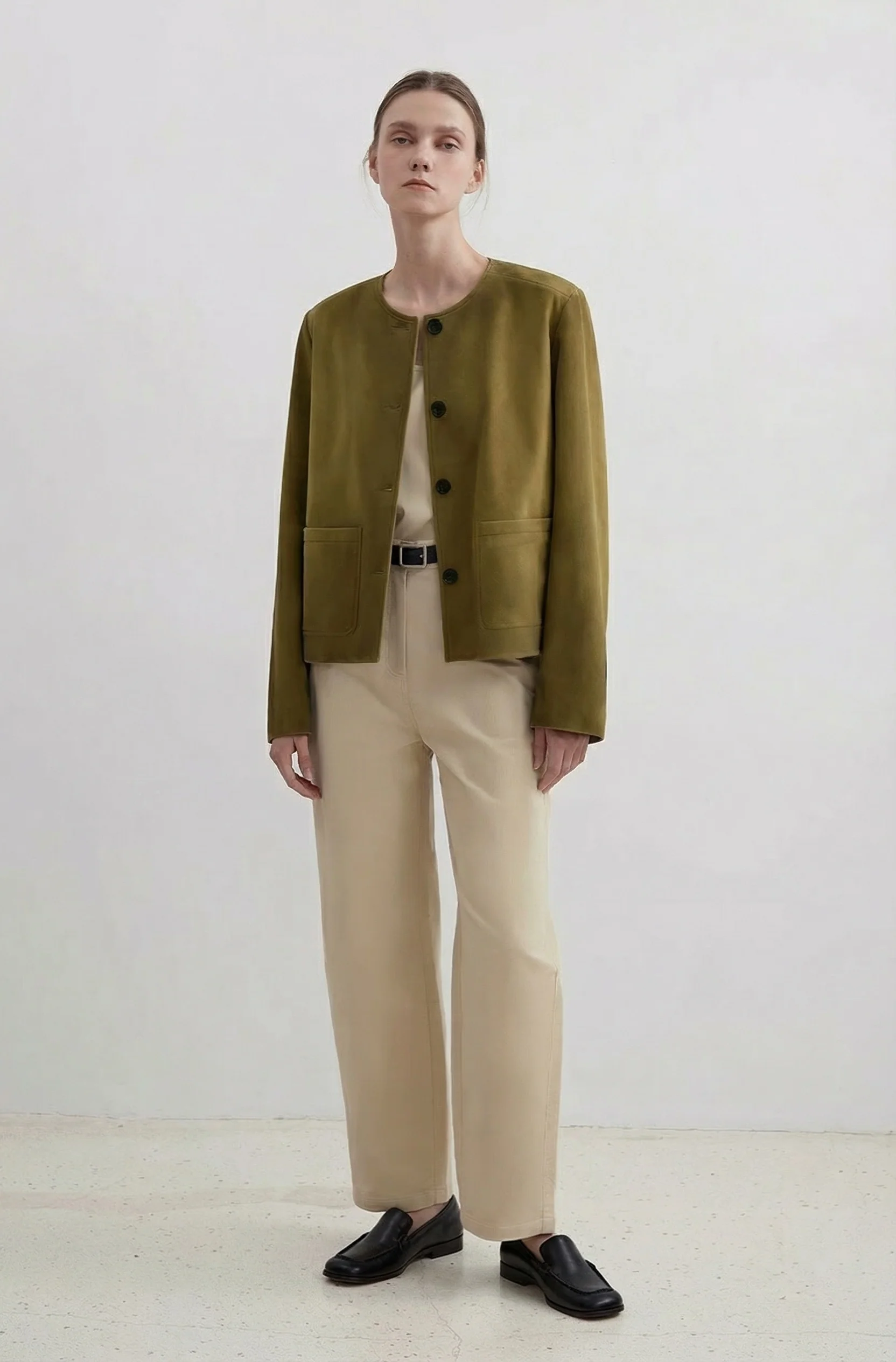 Round-Neck Button Jacket - Image 5