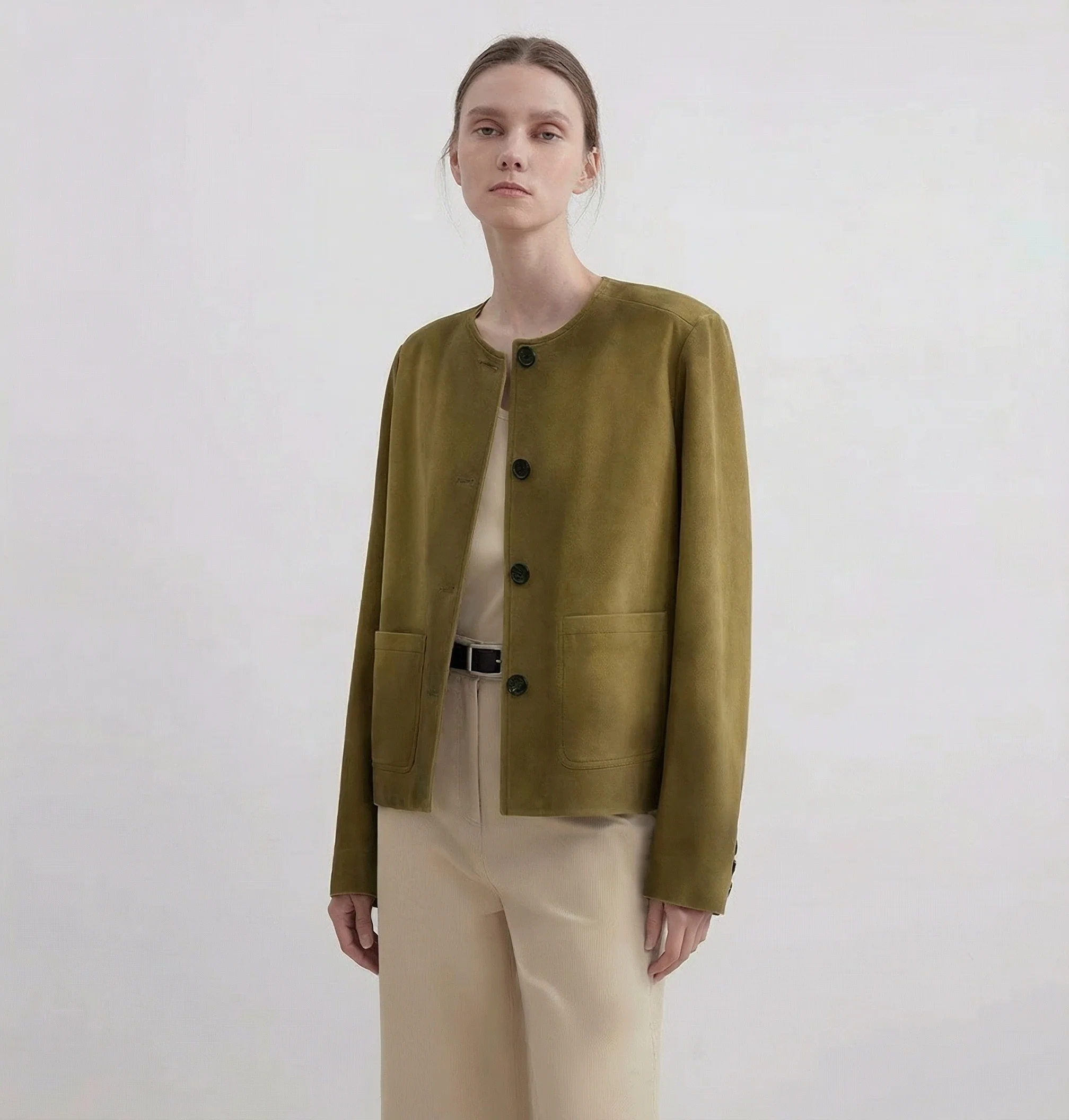 Round-Neck Button Jacket - Image 6