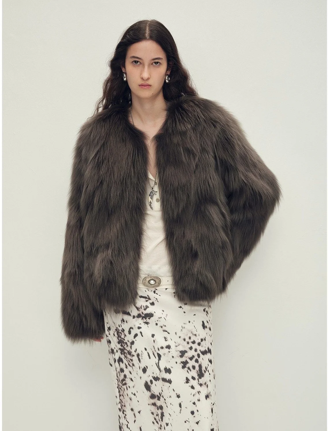 Round-Neck Fur Jacket - Image 6