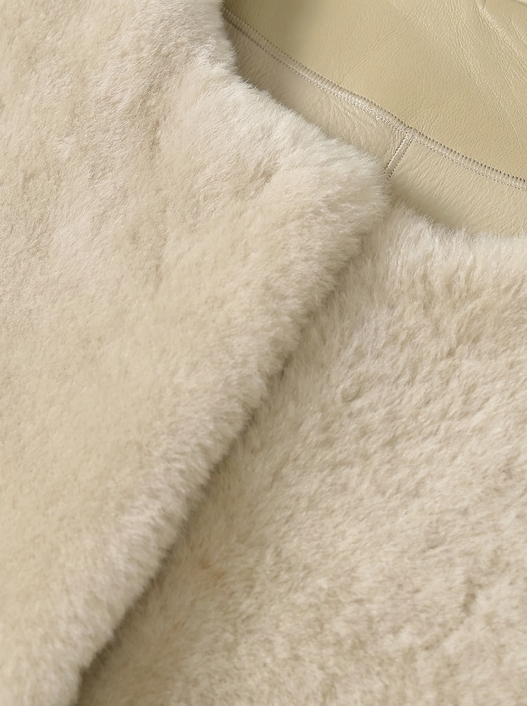Round-Neck Merino Shearling Coat - Image 6