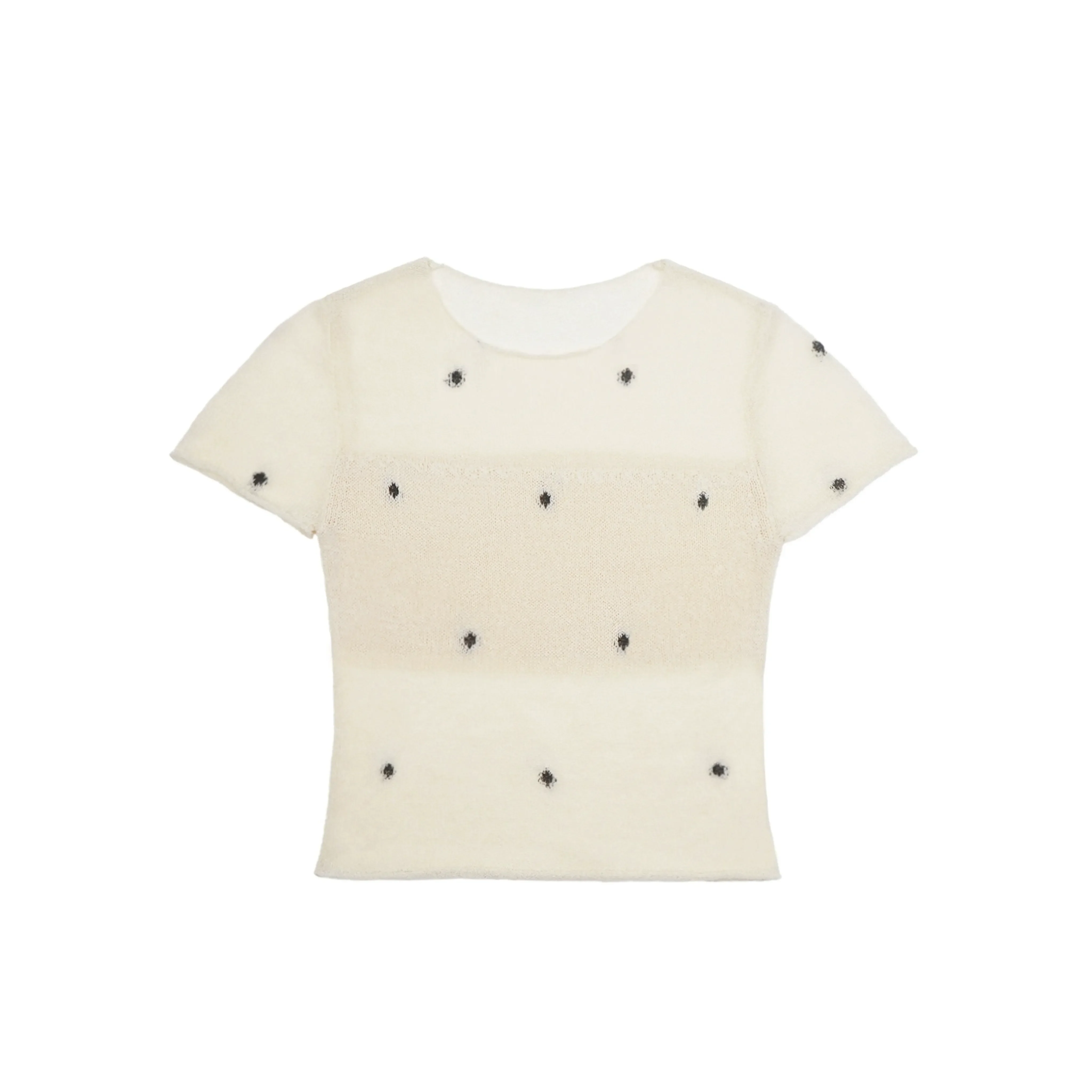 Round Neck Polka Dot Knit Top - Image 6