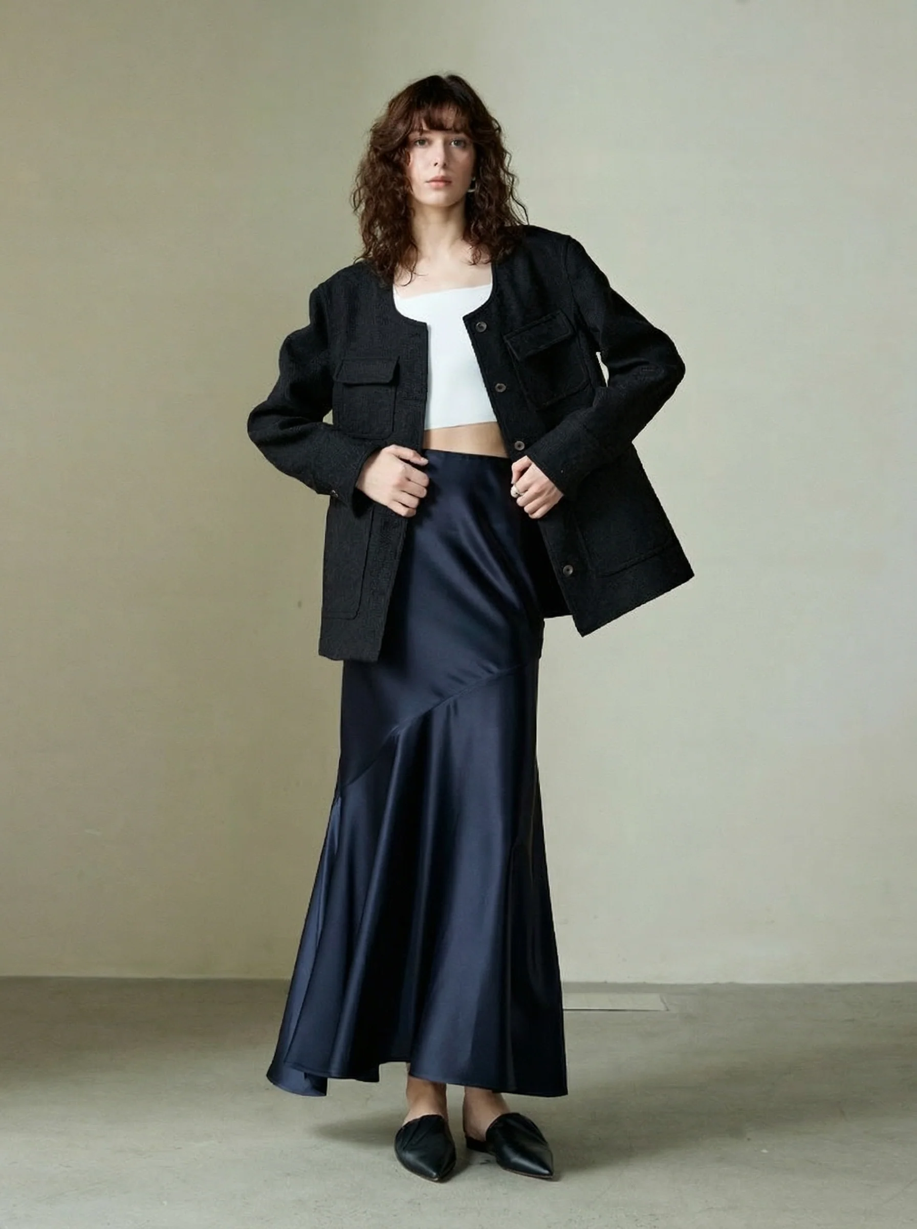 Round-Neck Tweed Jacket - Image 4