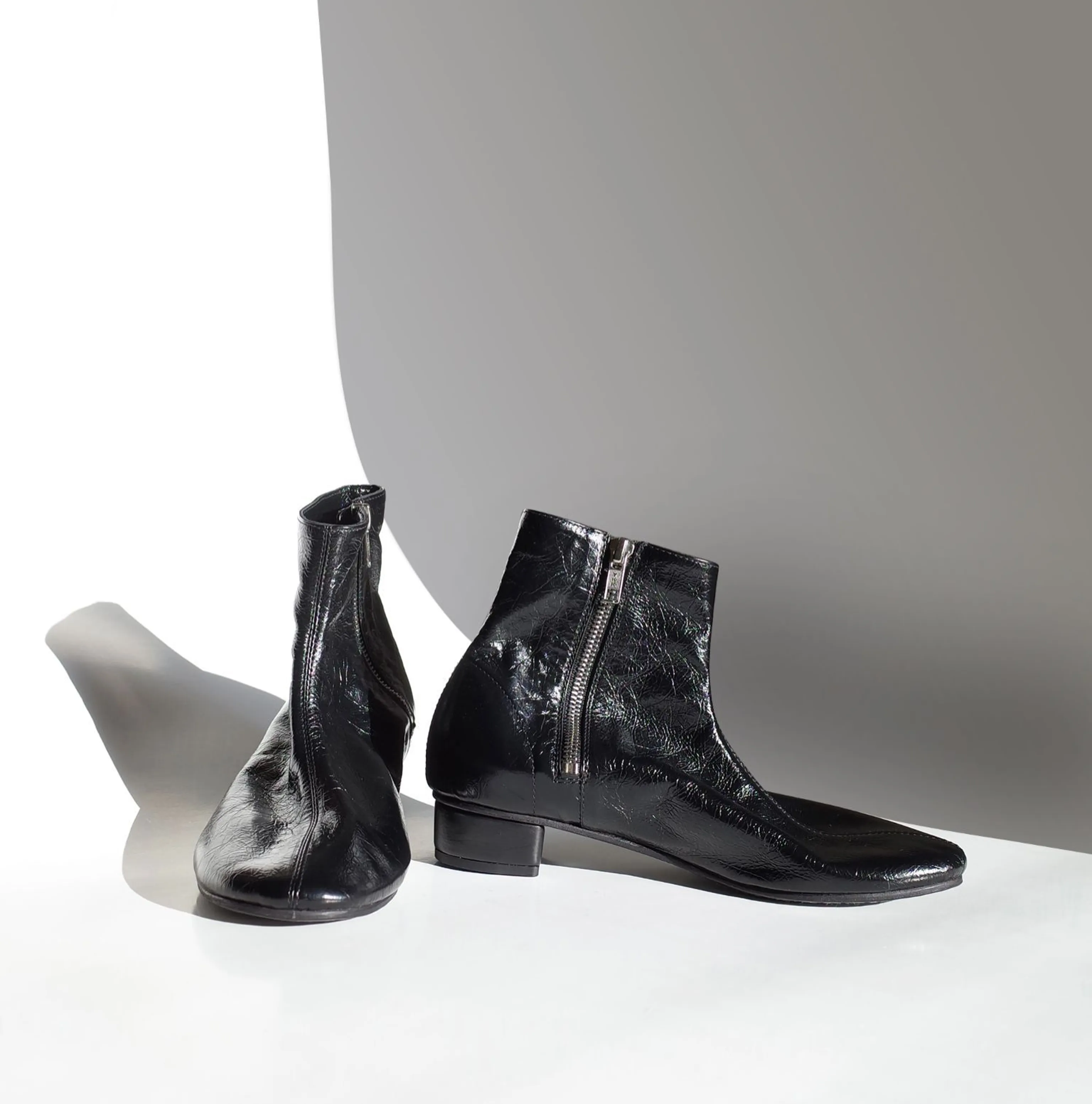 Round Toe Cowhide Ankle Boots - Image 3