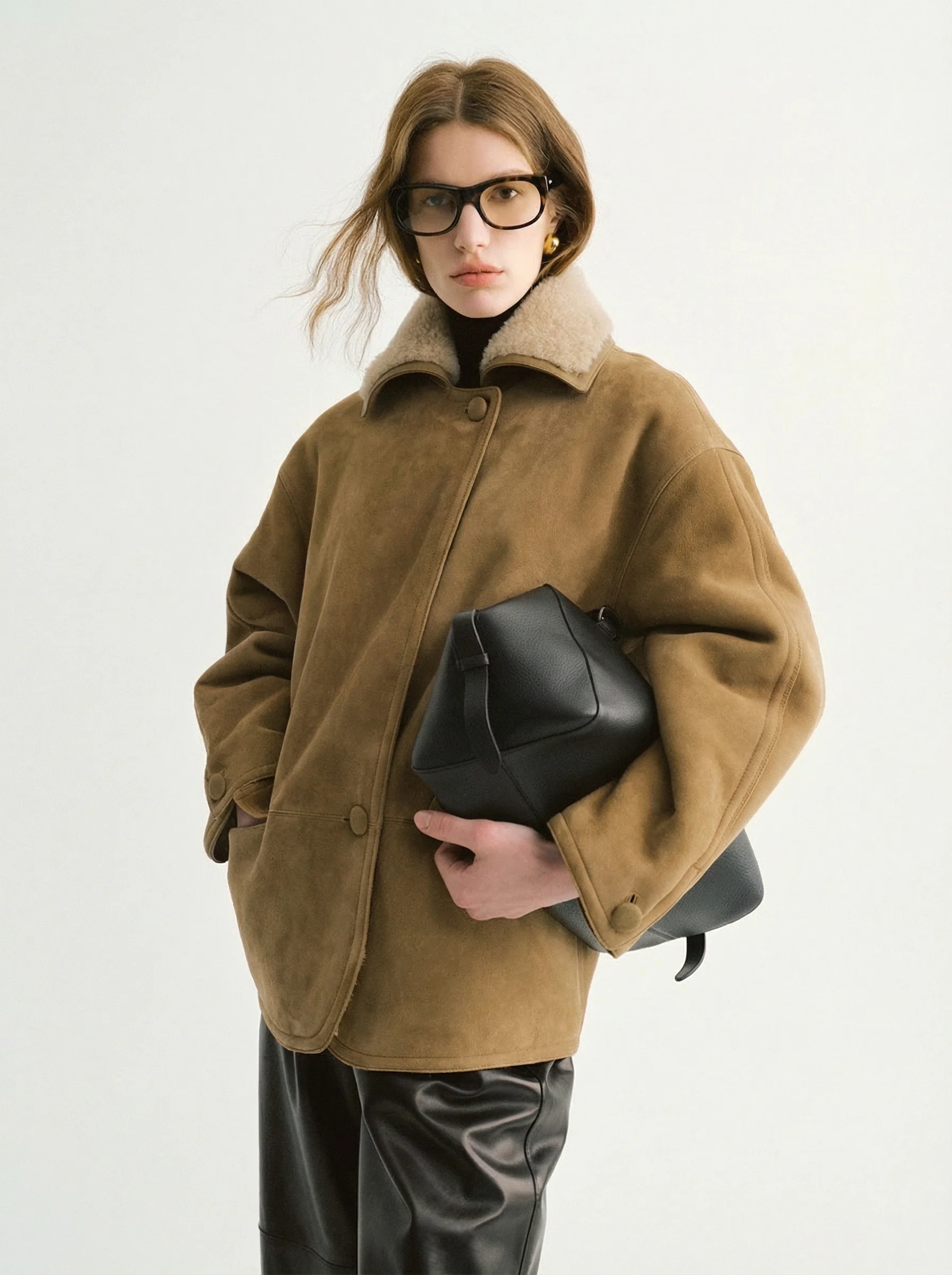 Rounded Merino Shearling Jacket