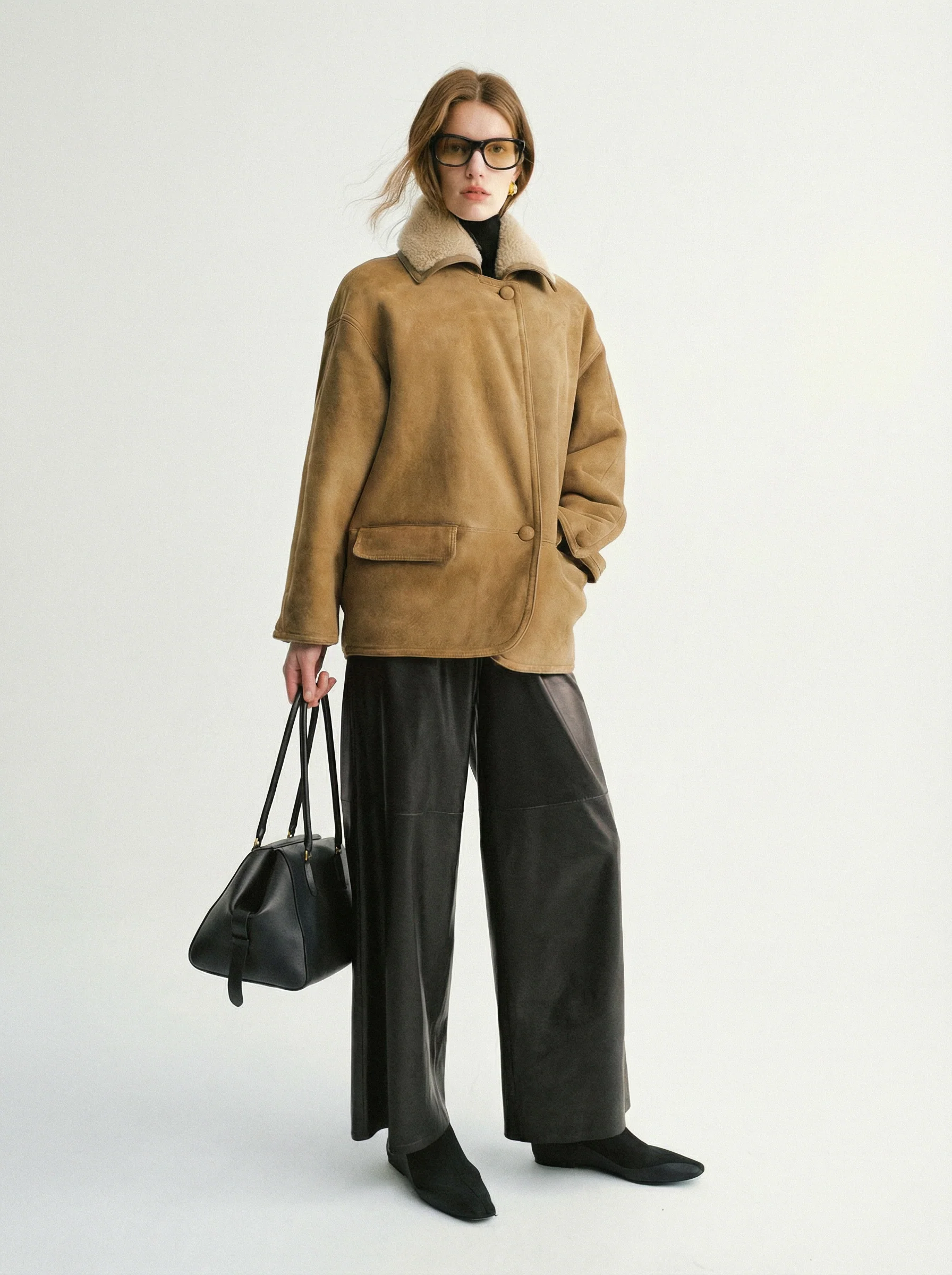 Rounded Merino Shearling Jacket - Image 4