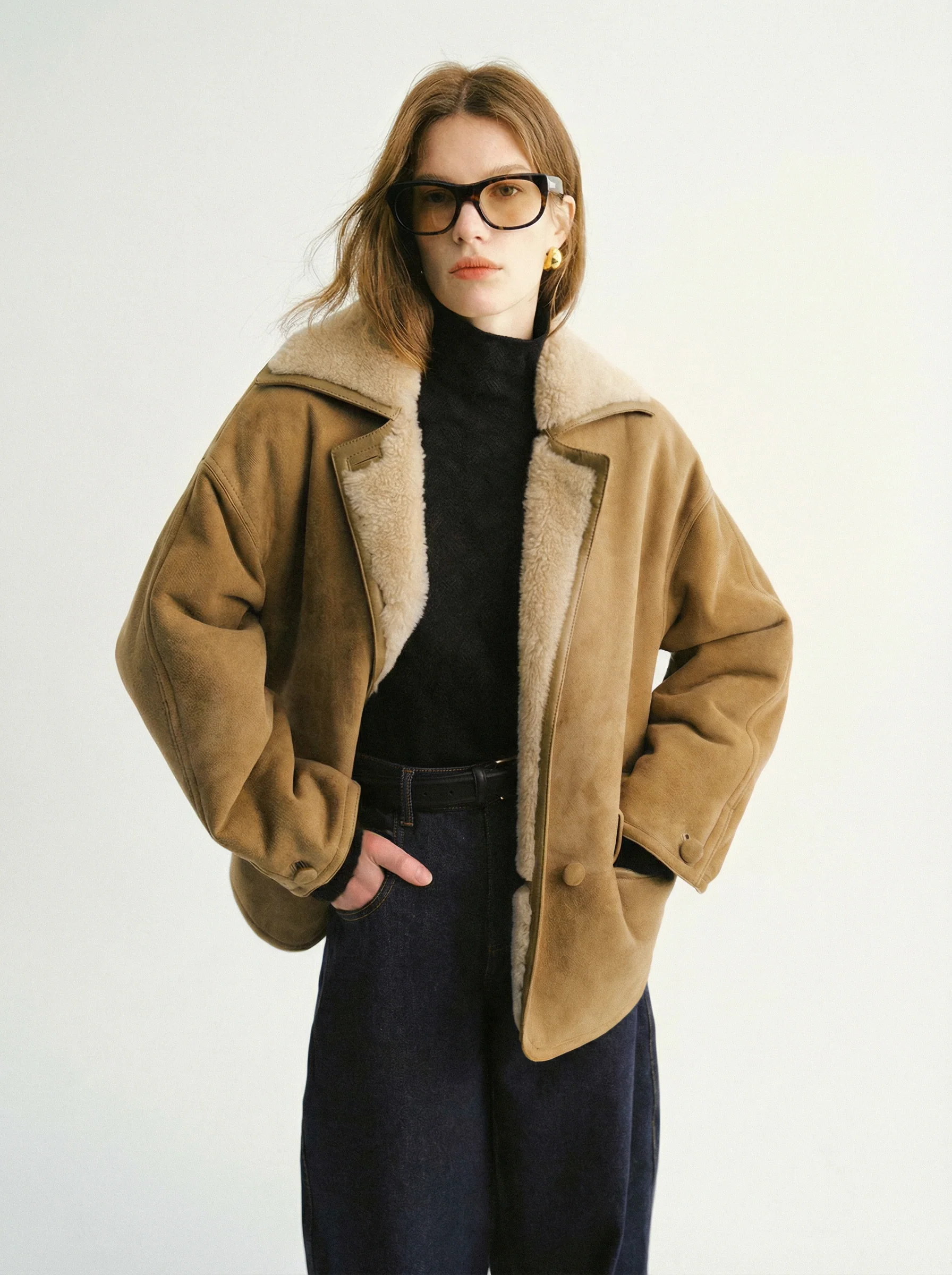 Rounded Merino Shearling Jacket - Image 6
