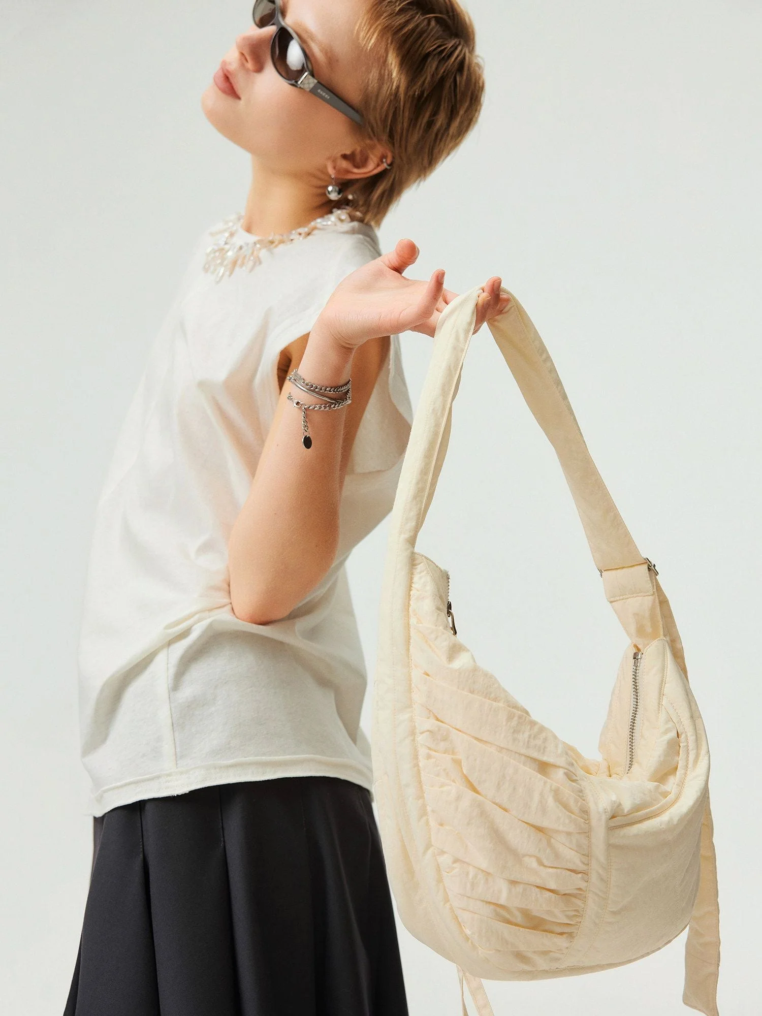 Ruched Crescent Bag - Image 5