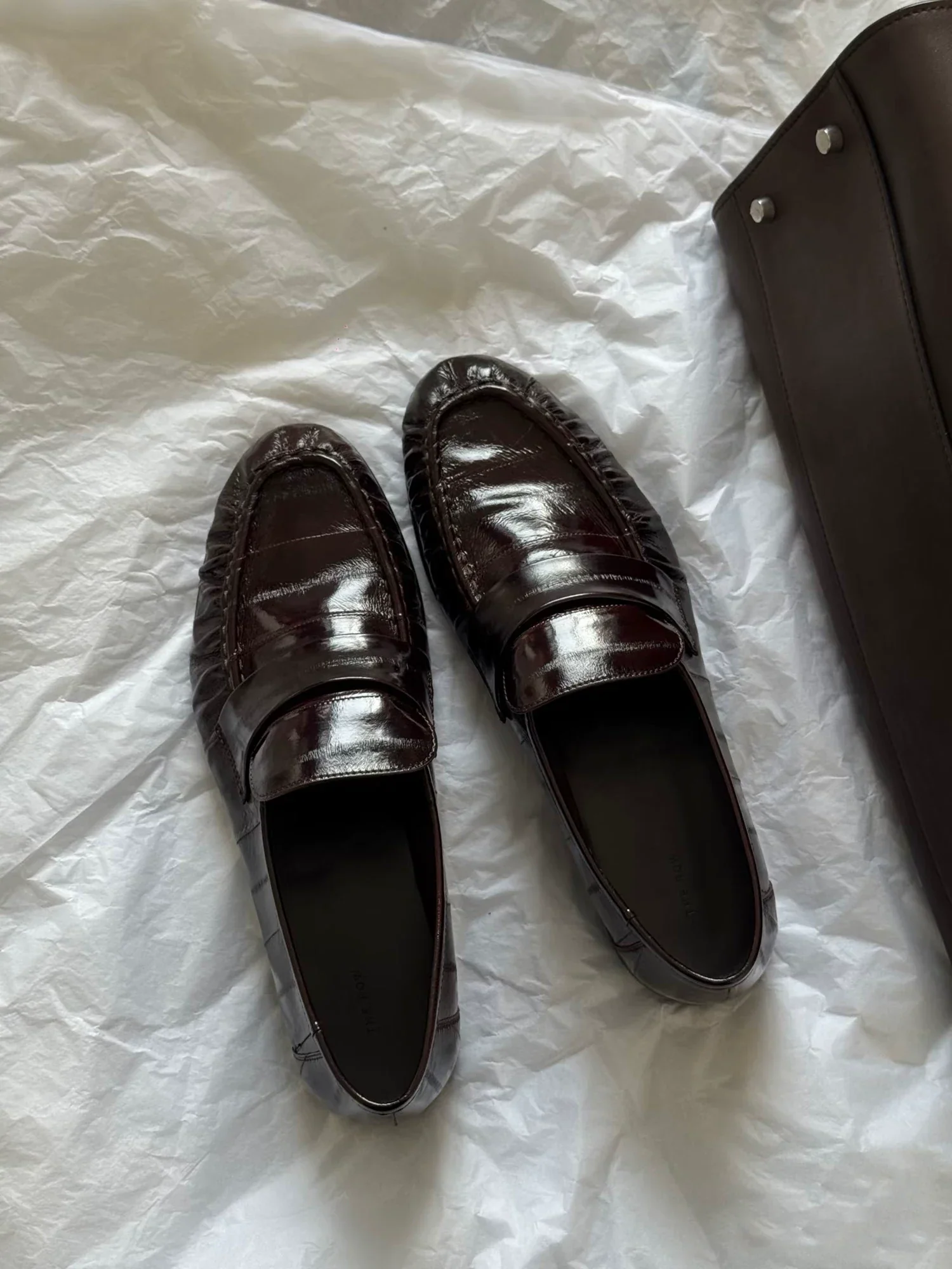 Ruched Eel Penny Loafers - Image 4