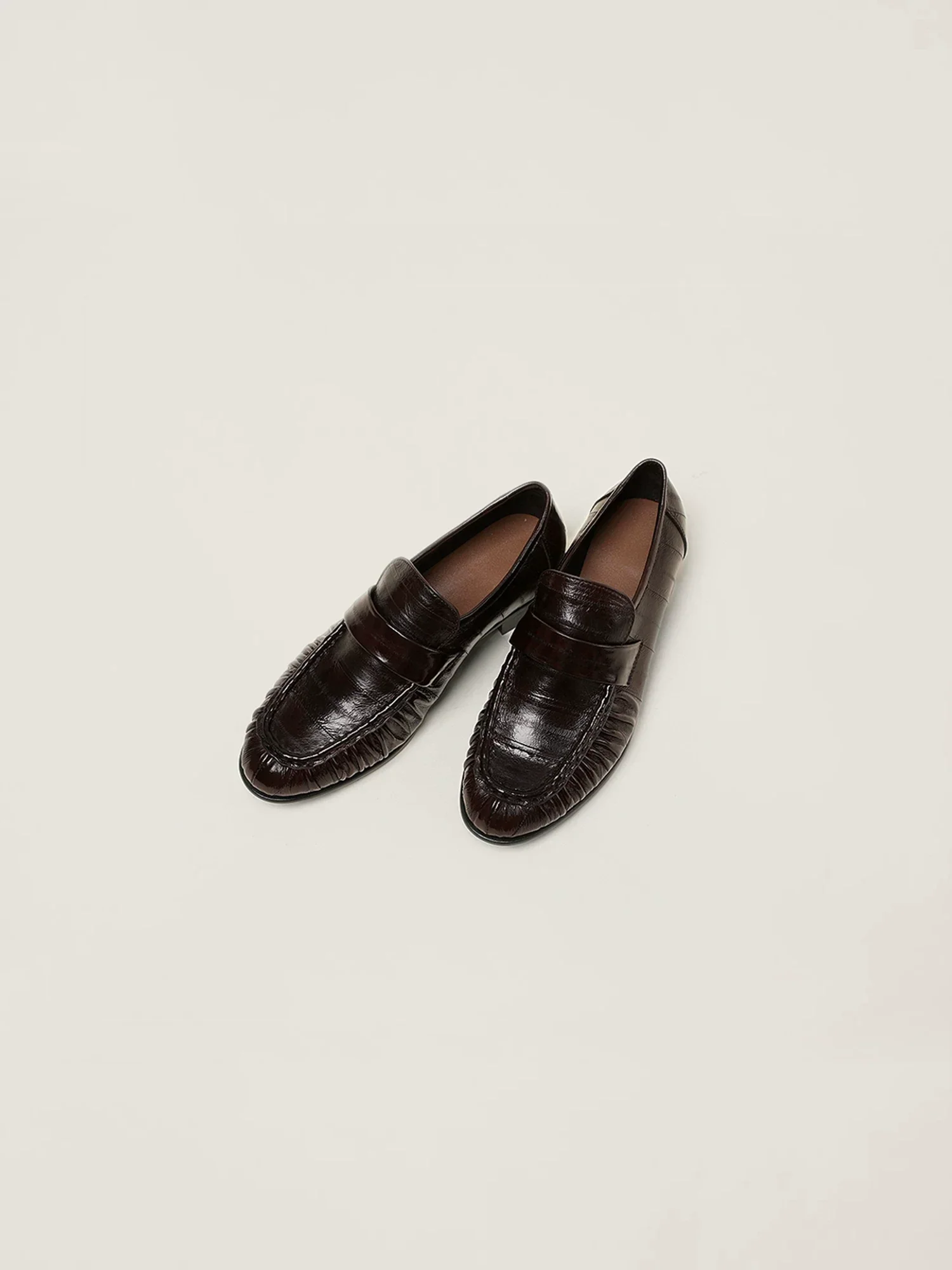 Ruched Eel Penny Loafers - Image 5