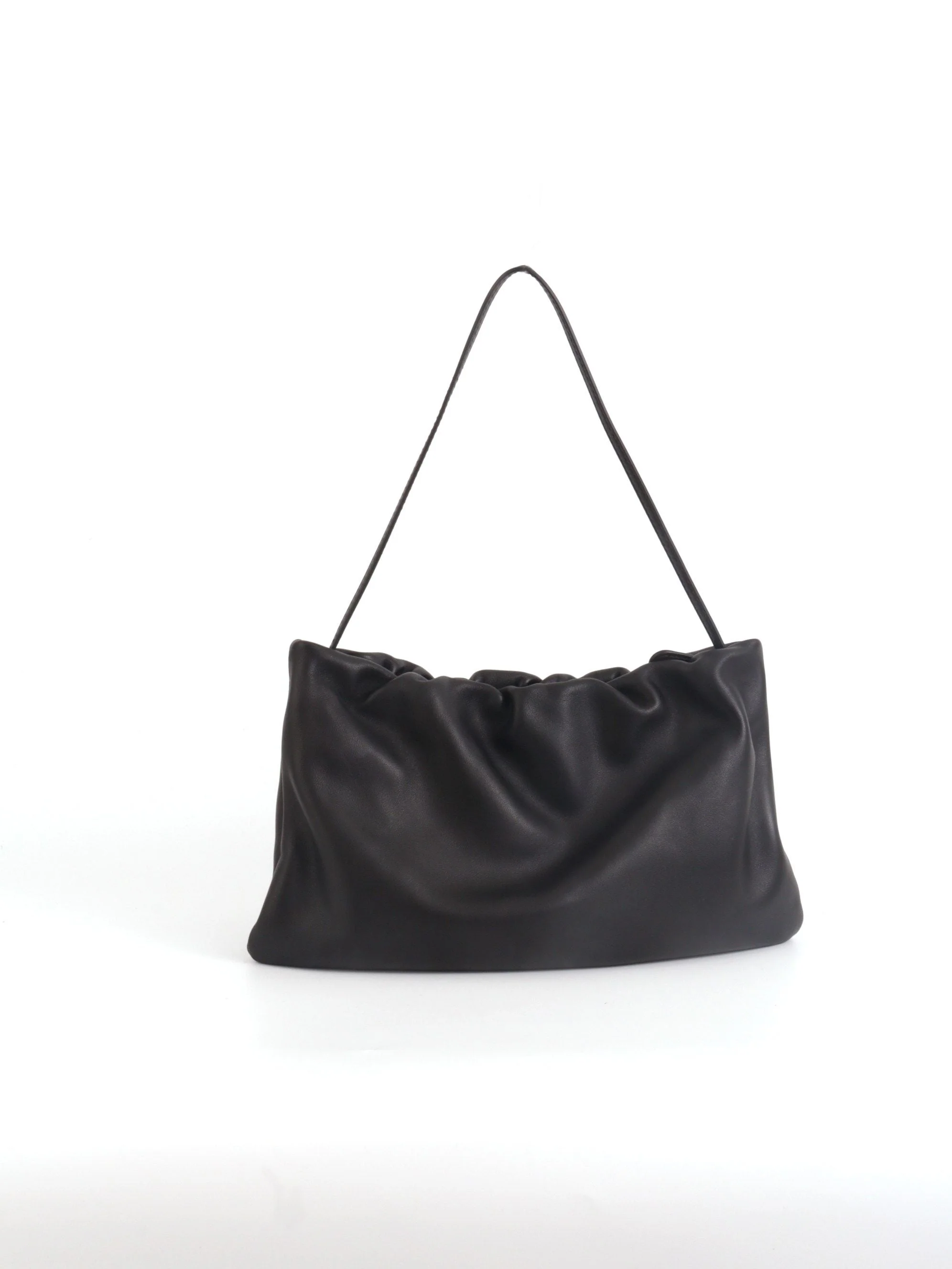 Ruched Leather Shoulder Bag - Image 4