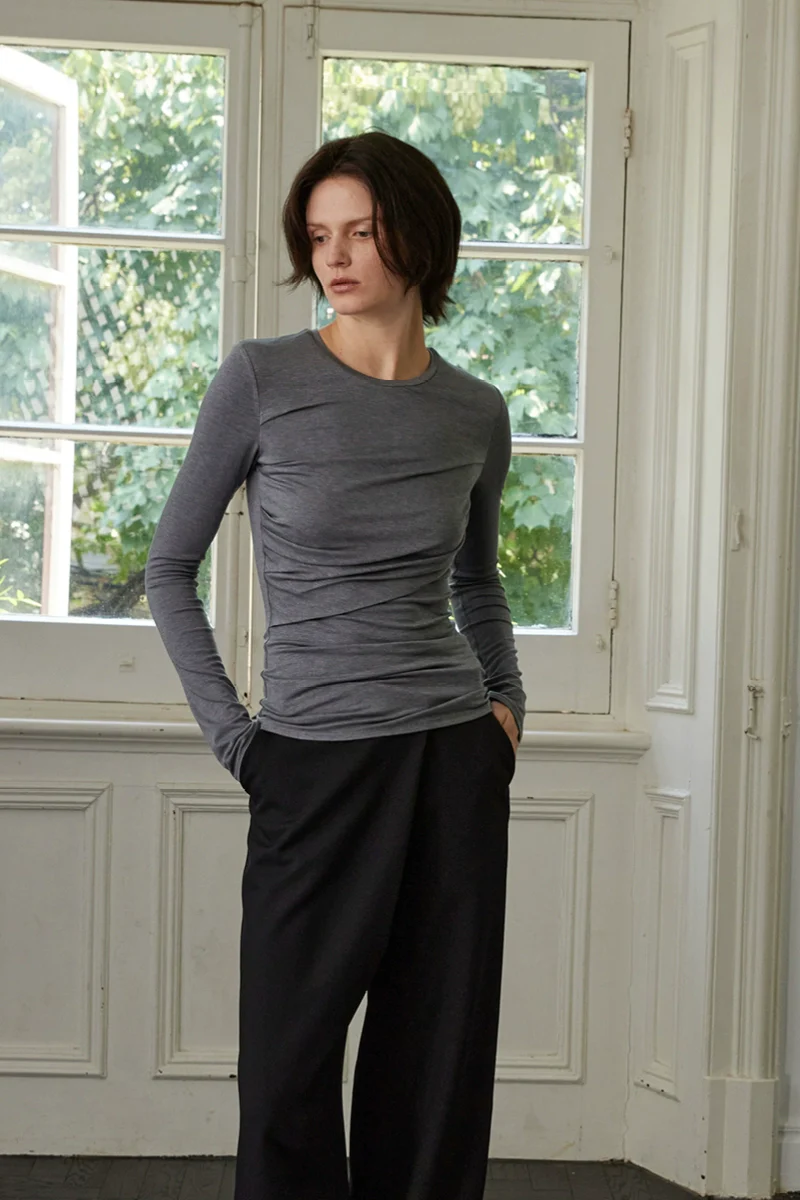 Ruched Long-Sleeve Thermal Top - Image 5