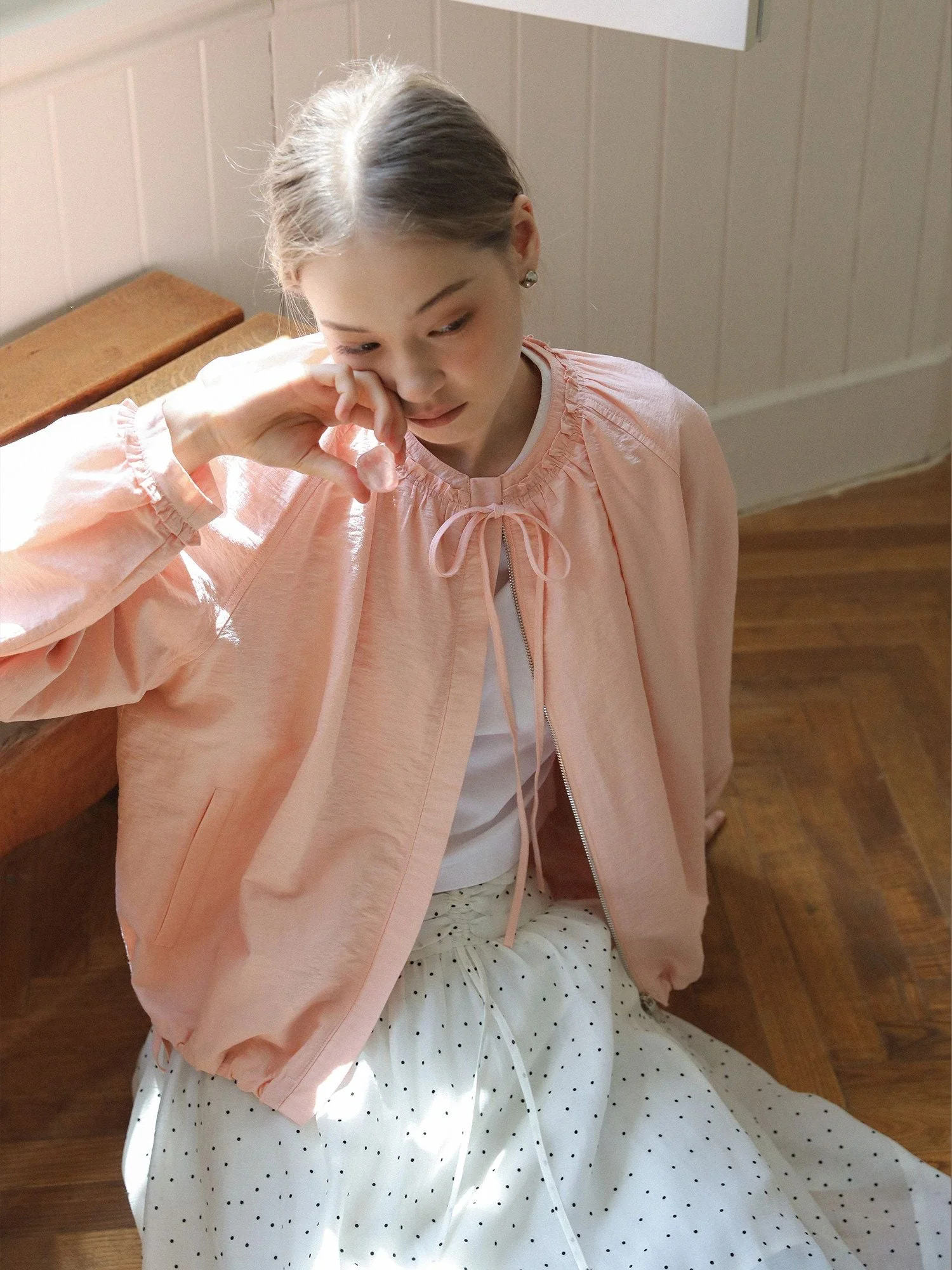 Ruched Neck Jacket