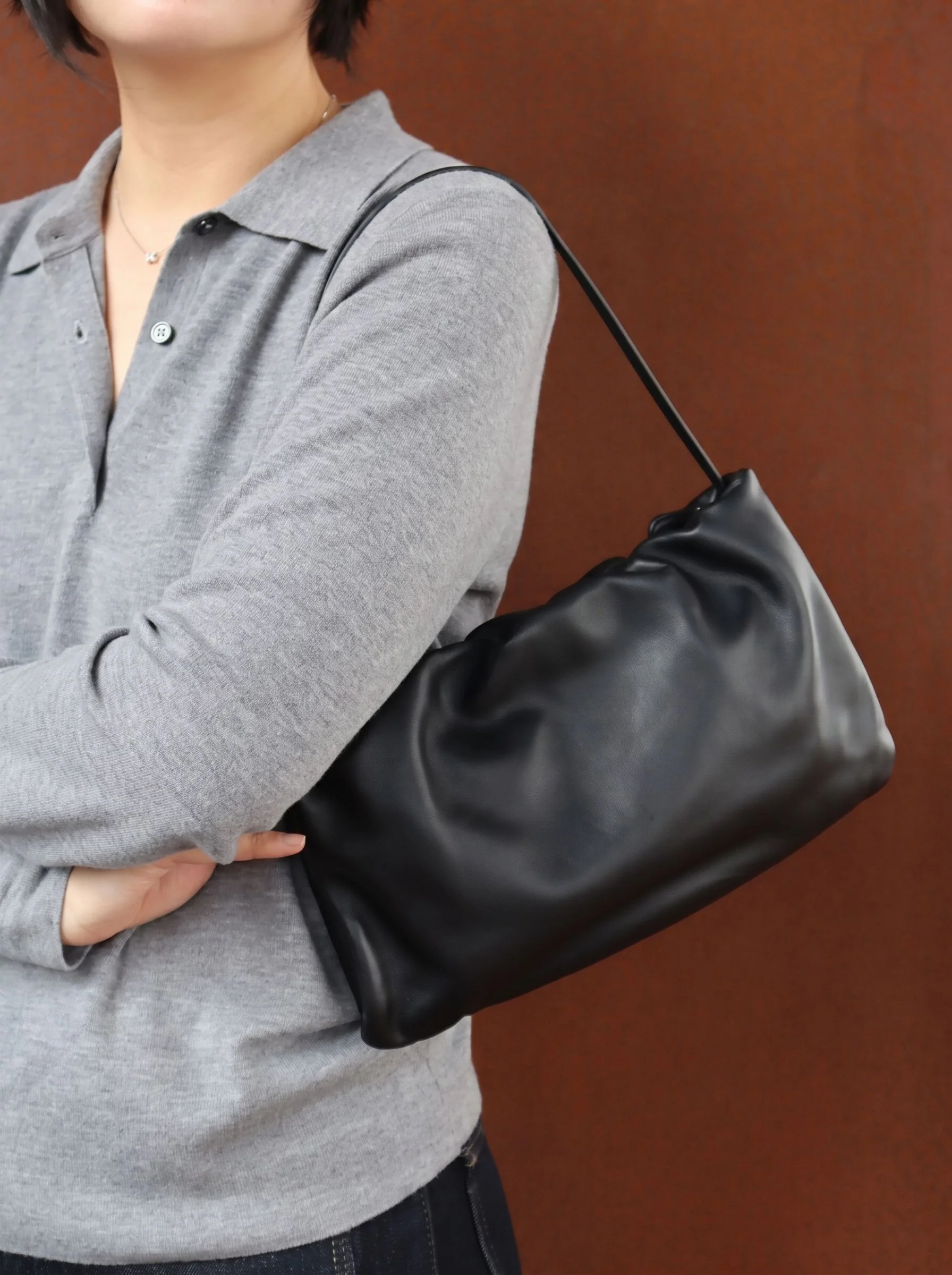 Ruched Shoulder Bag - Image 2