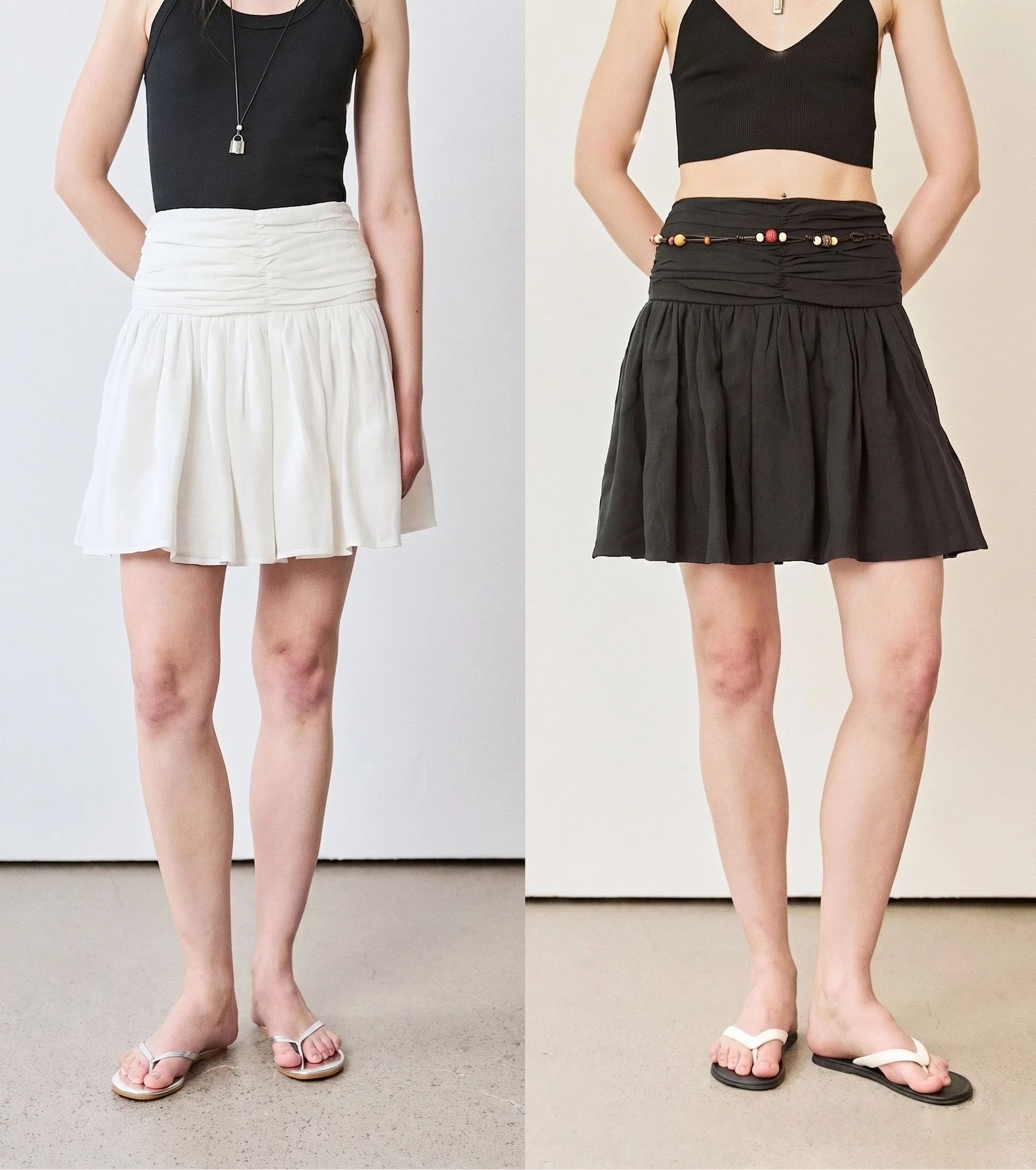 Ruched Waist Mini Skirt