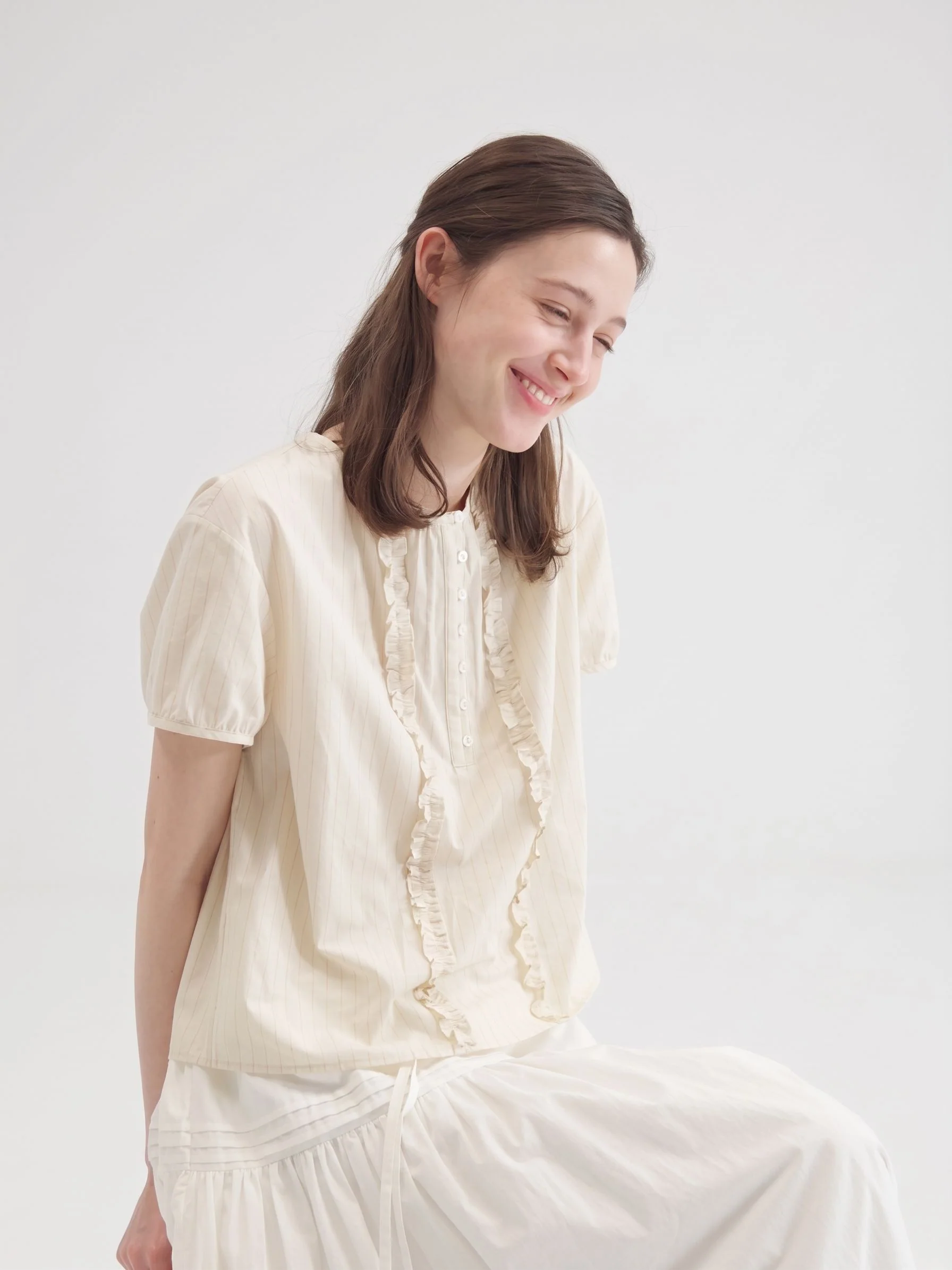 Ruffle Bib Blouse