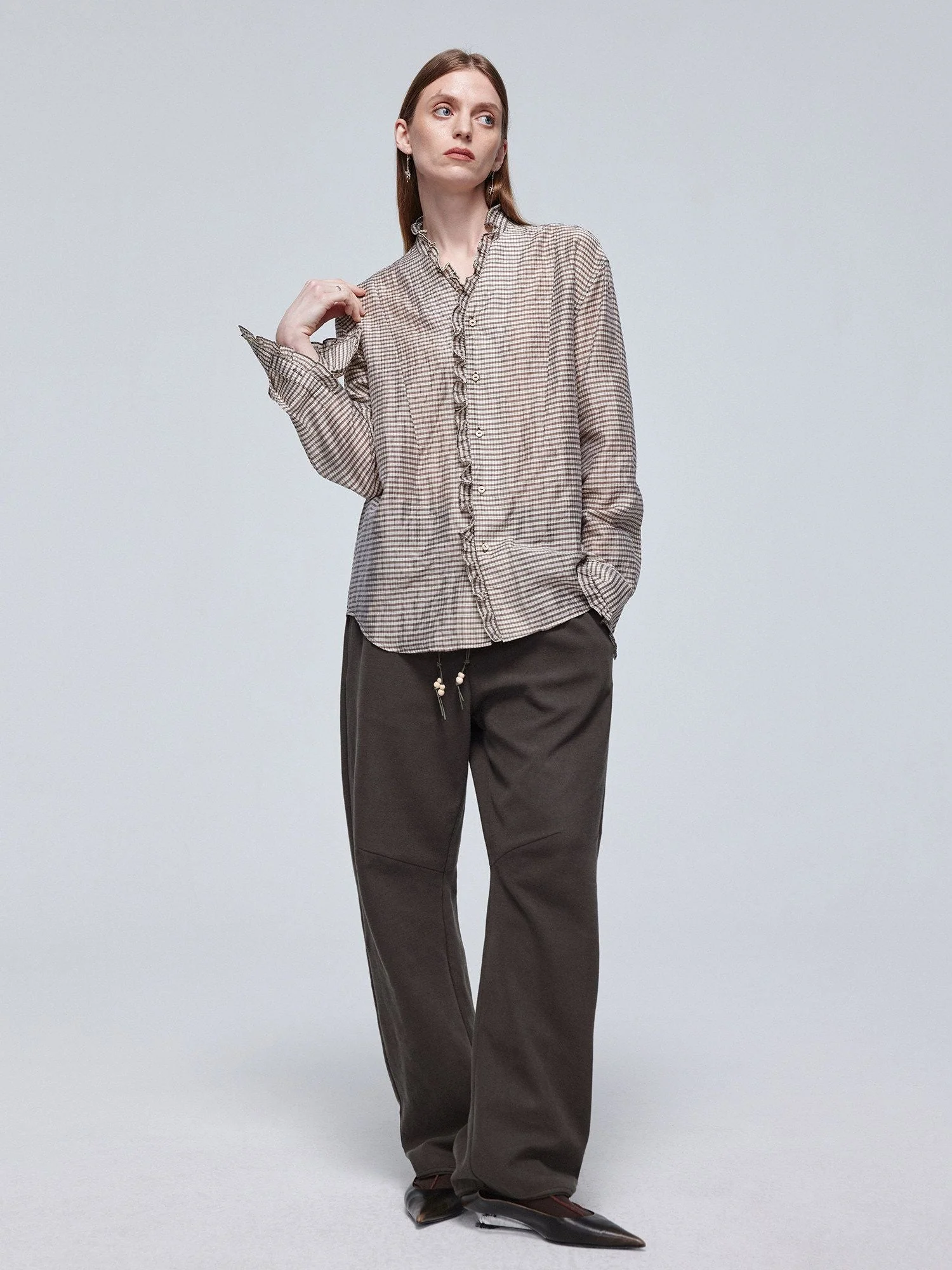 Ruffle Check Shirt - Image 2