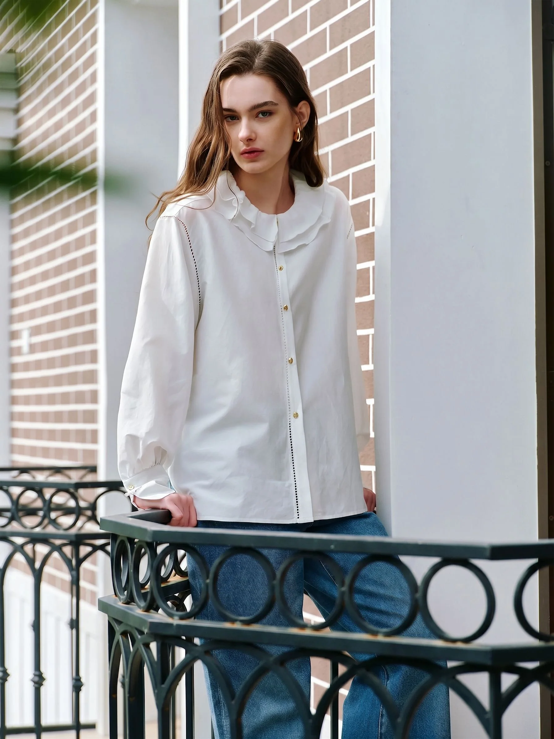 Ruffle Collar Blouse