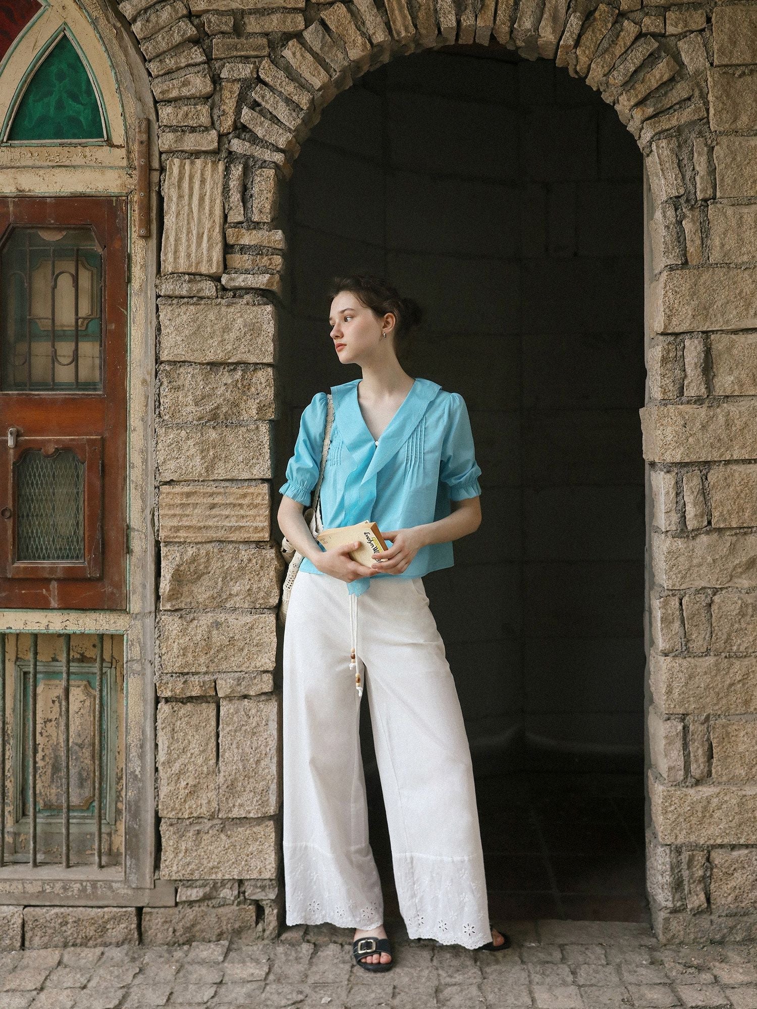 Ruffle Cotton Blouse - Image 3