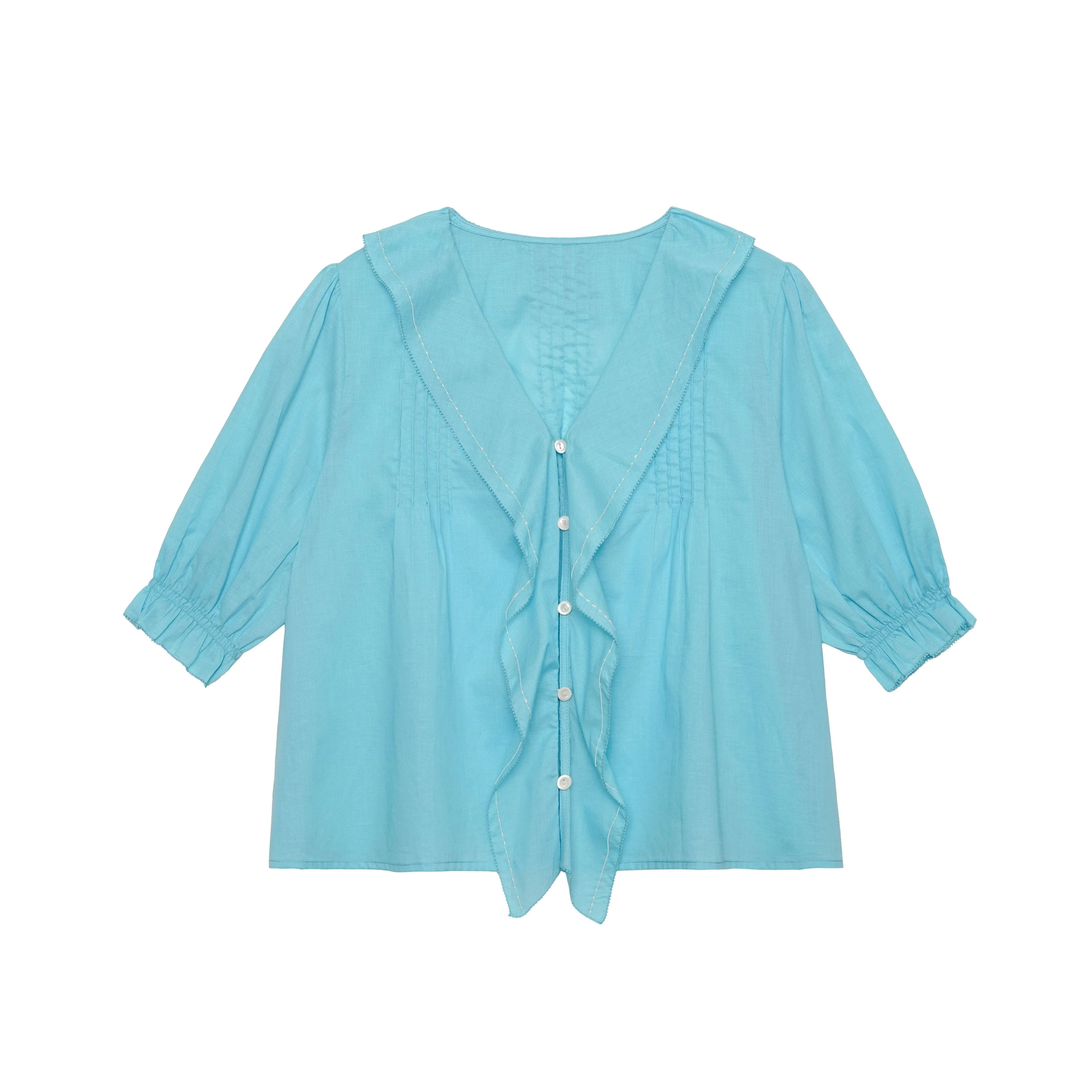 Ruffle Cotton Blouse - Image 6