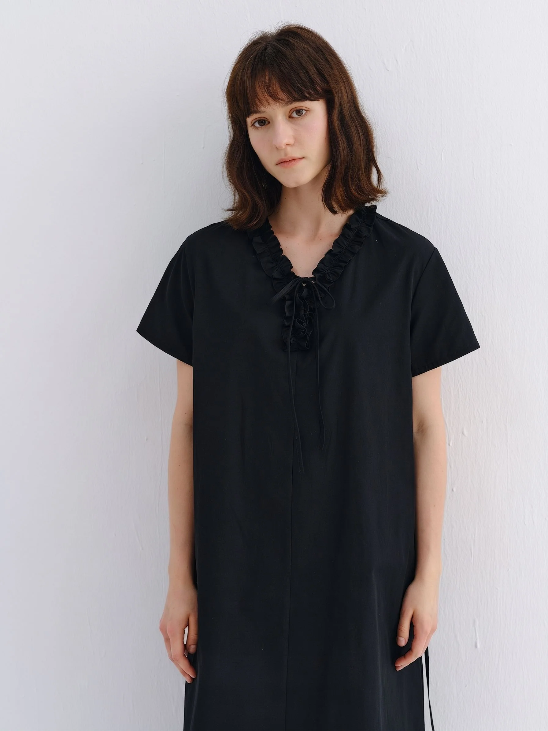 Ruffle V-Neck Midi Dress - Image 5
