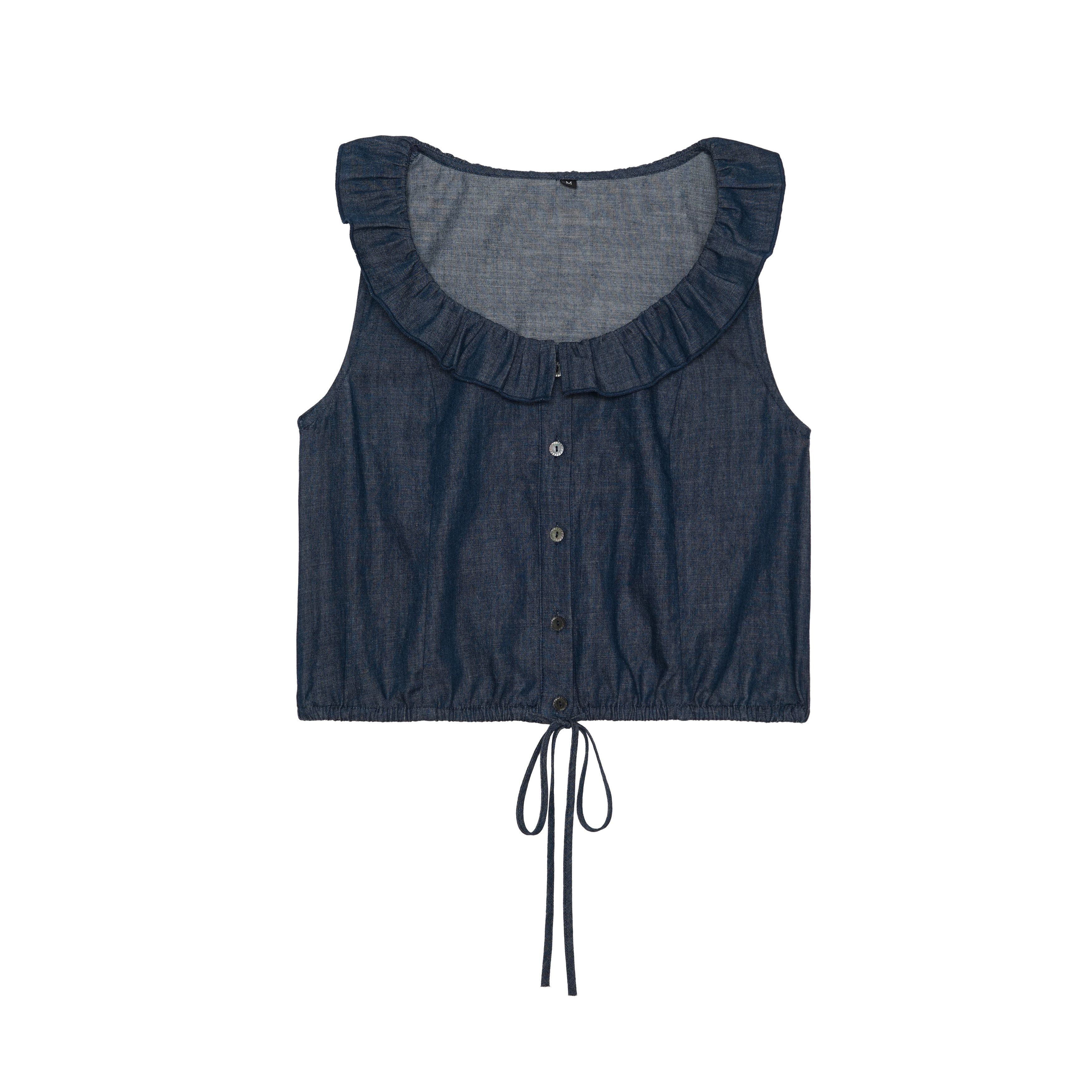 Ruffled Denim Top - Image 6