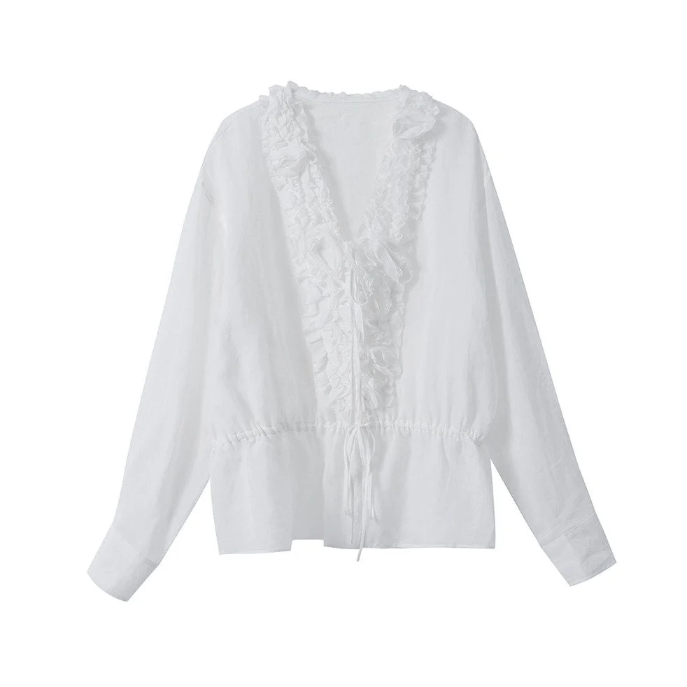 Ruffled Drawstring Blouse - Image 6
