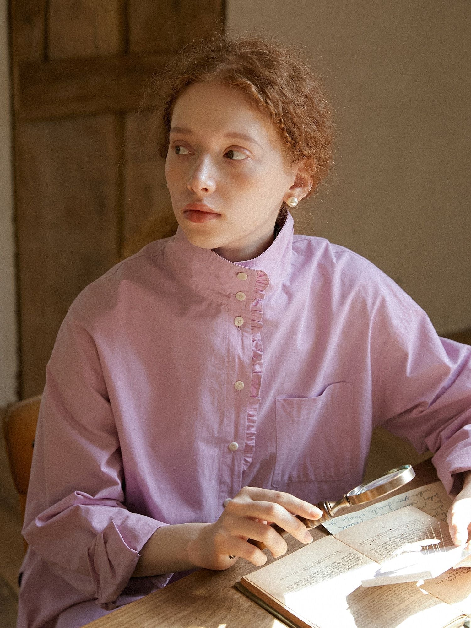Ruffled Placket Shirt