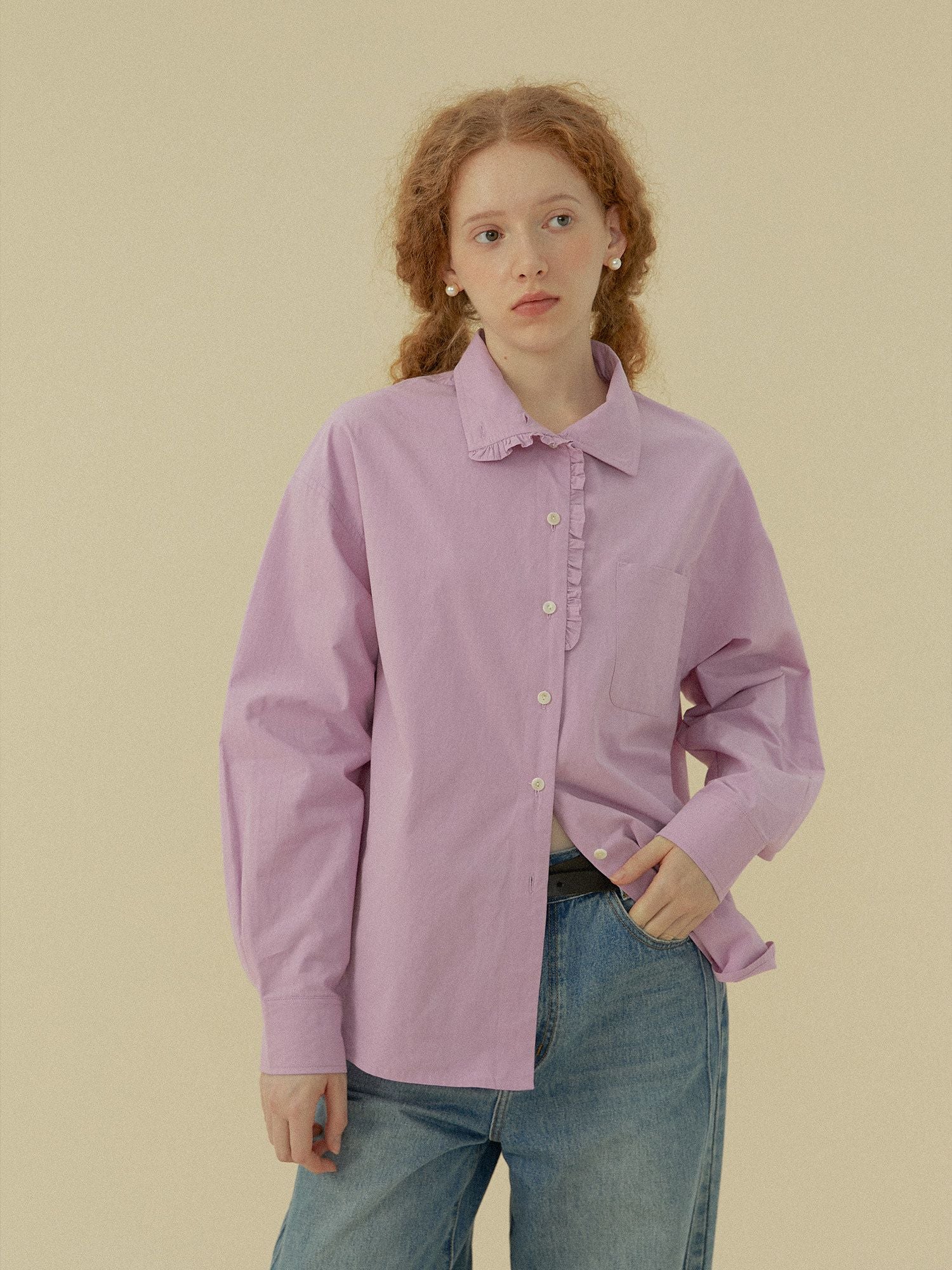 Ruffled Placket Shirt - Image 4
