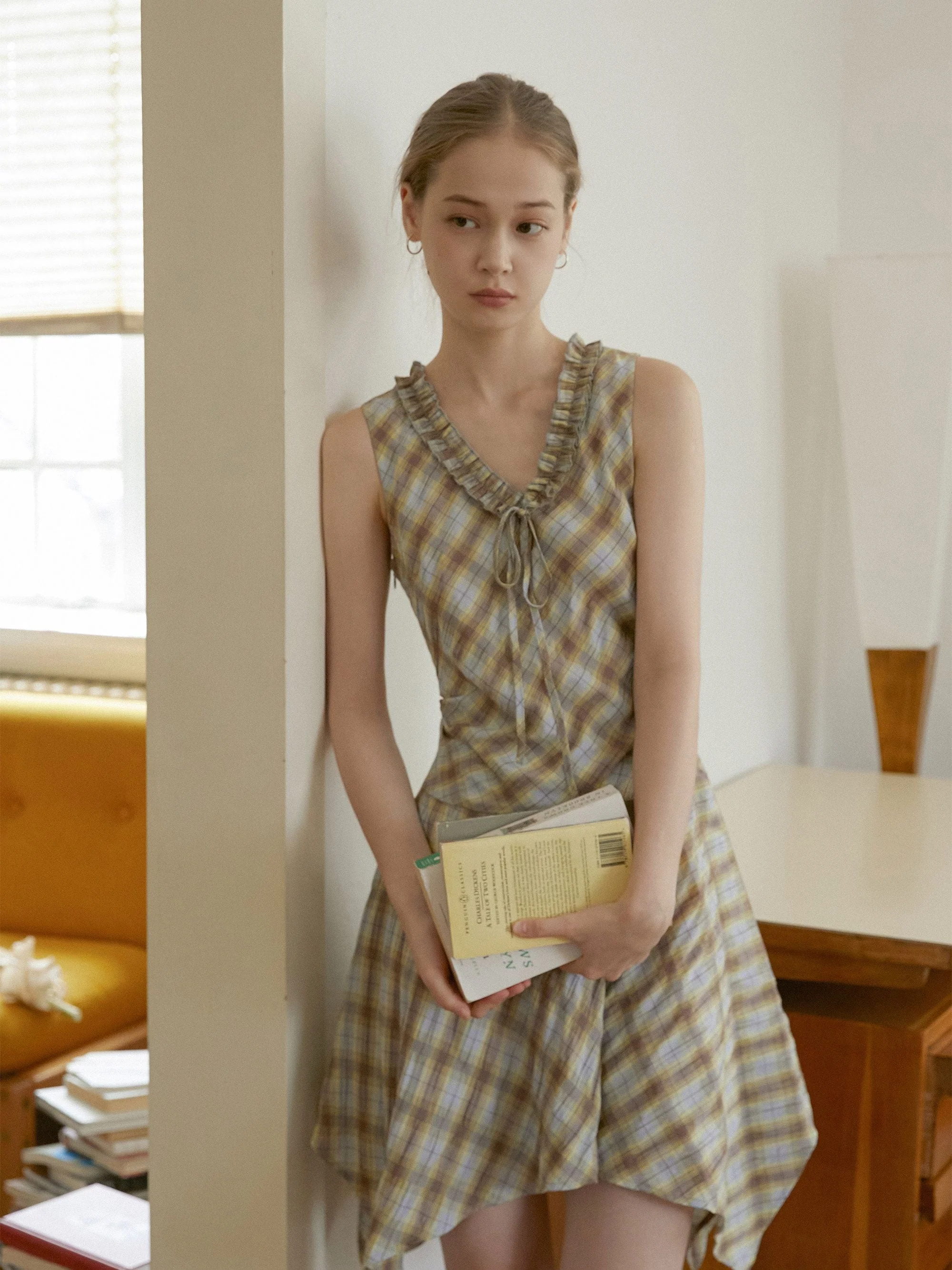 Ruffled Plaid Dress - Image 2