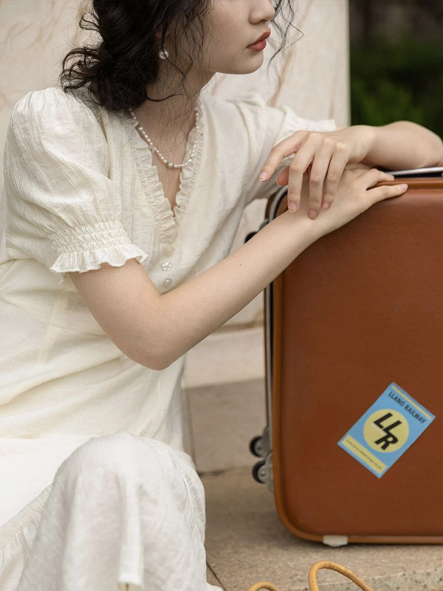 Ruffled V-Neck Dress - Image 4