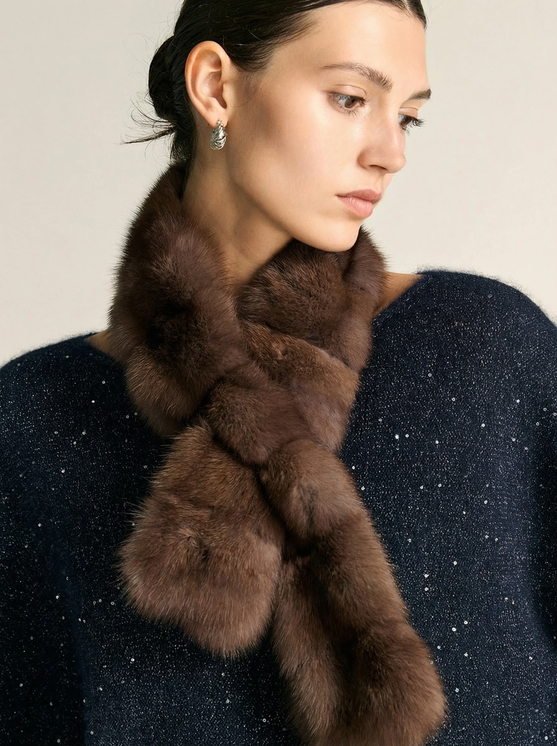 Russian Sable Pull-Through Scarf