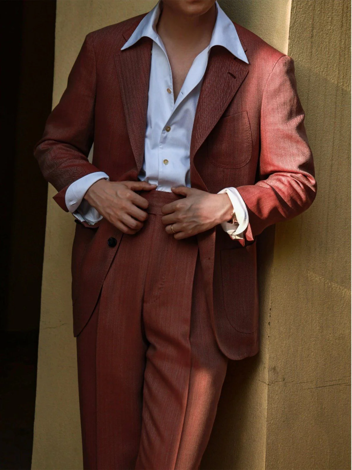 Rust Herringbone Jacket - Image 2