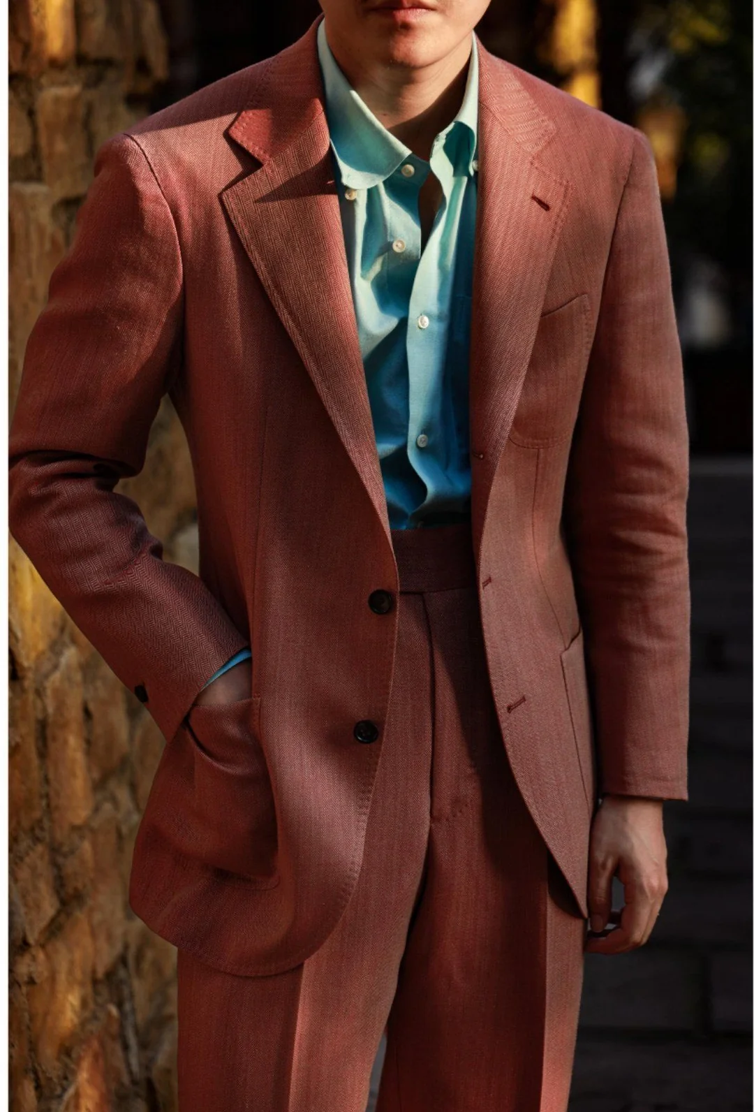 Rust Herringbone Jacket - Image 4